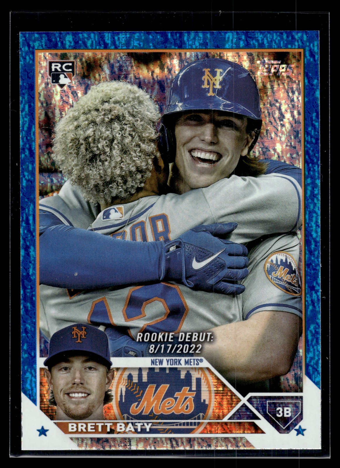 Brett Baty 2023 Topps Update Blue Foilboard Card /999 #US158