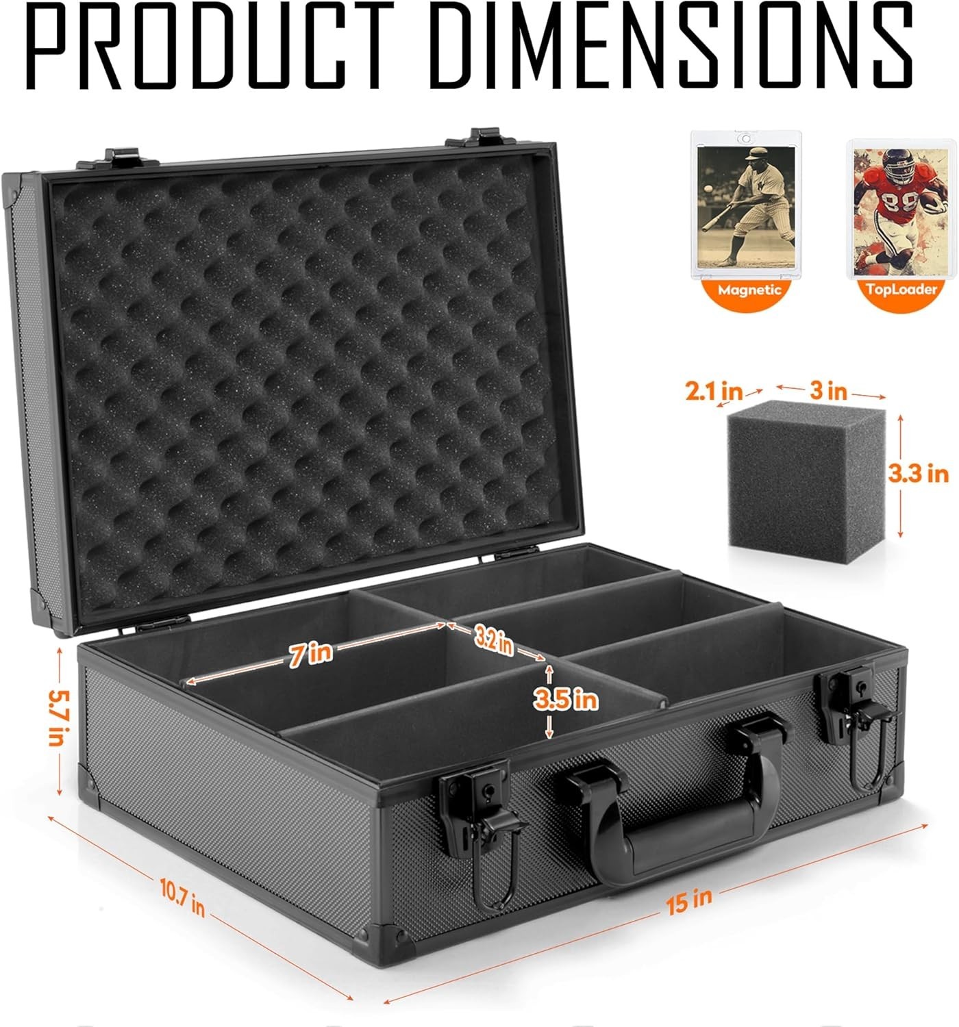 Stylish Aluminum Top Loader Storage Box with Key Lock – Organize 600+ Cards