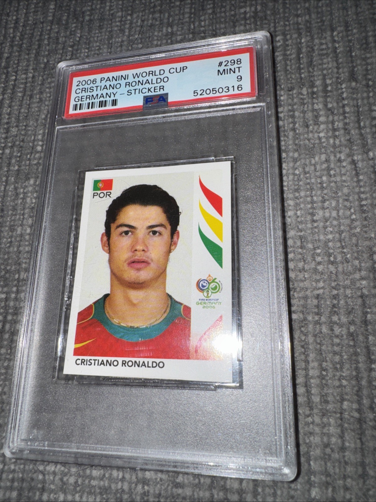 2006 Panini FIFA World Cup Germany – Cristiano Ronaldo – Sticker- PSA 9 MINT!