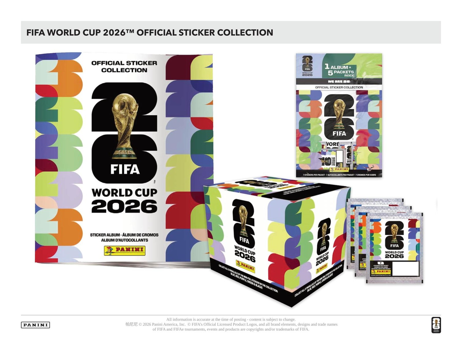 2026 PANINI FIFA WORLD CUP SOCCER STICKER 12-ALBUM 4-BOX CASE – US VERSION