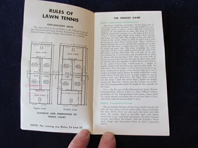 Vtg Ashaway Official Lawn Tennis Rules Book Thurber Tennis Shop Evansville IN A1