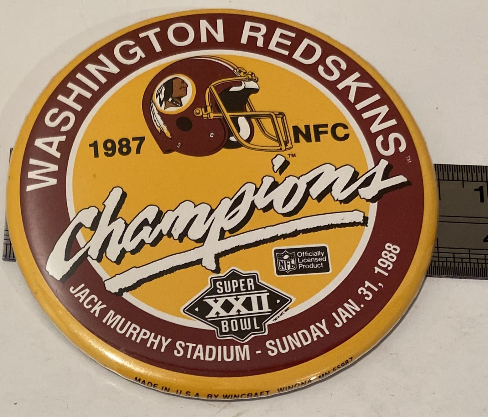 Washington Redskins Super Bowl and Doug Williams MVP Pin Lot of 4 – 3 1/2 in