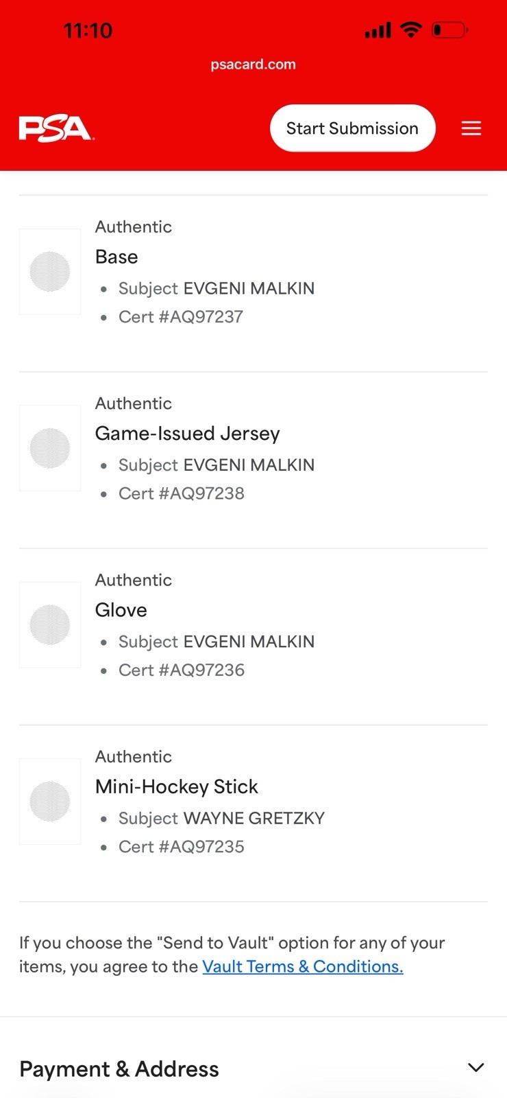Evgeni Malkin Pittsburgh Penguins Autographed Warrior Model Glove w/ PSA COA