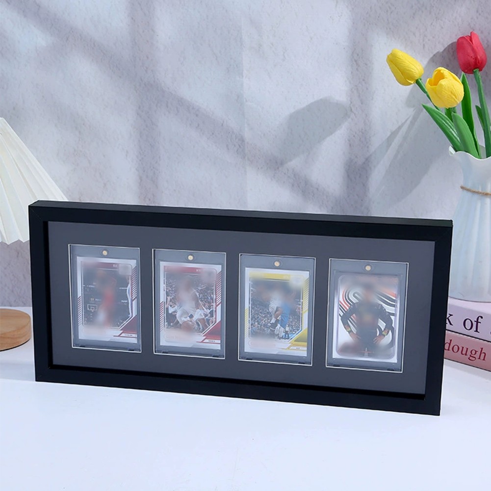 Display Frame for Magnetic Card Holder Trading Card 4 Standard Cards Wall Mount