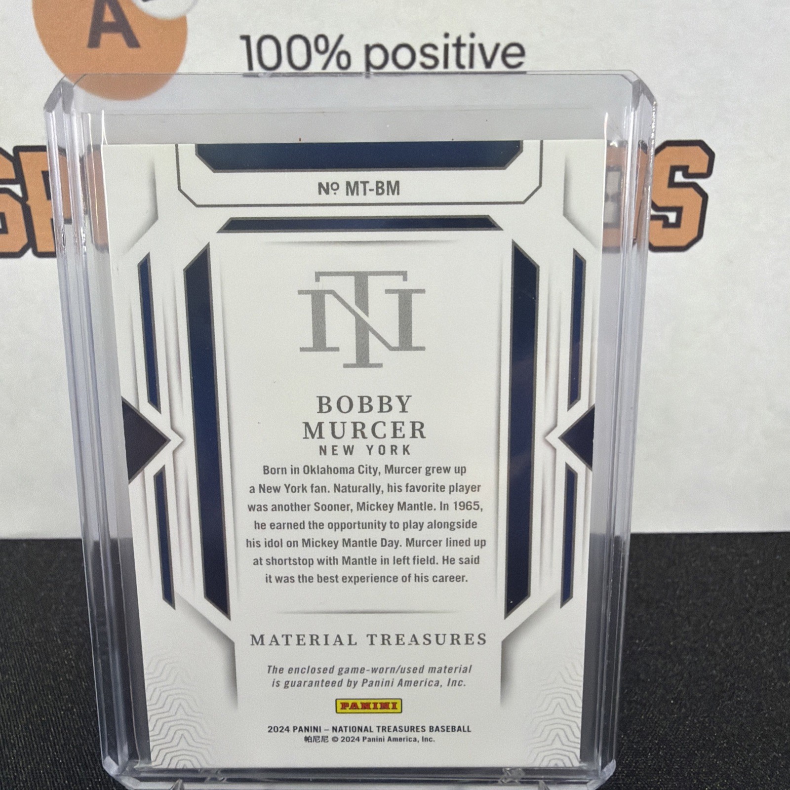 2024 Panini National Treasures BOBBY MURCER Game-worn Patch /10 #MT-BM