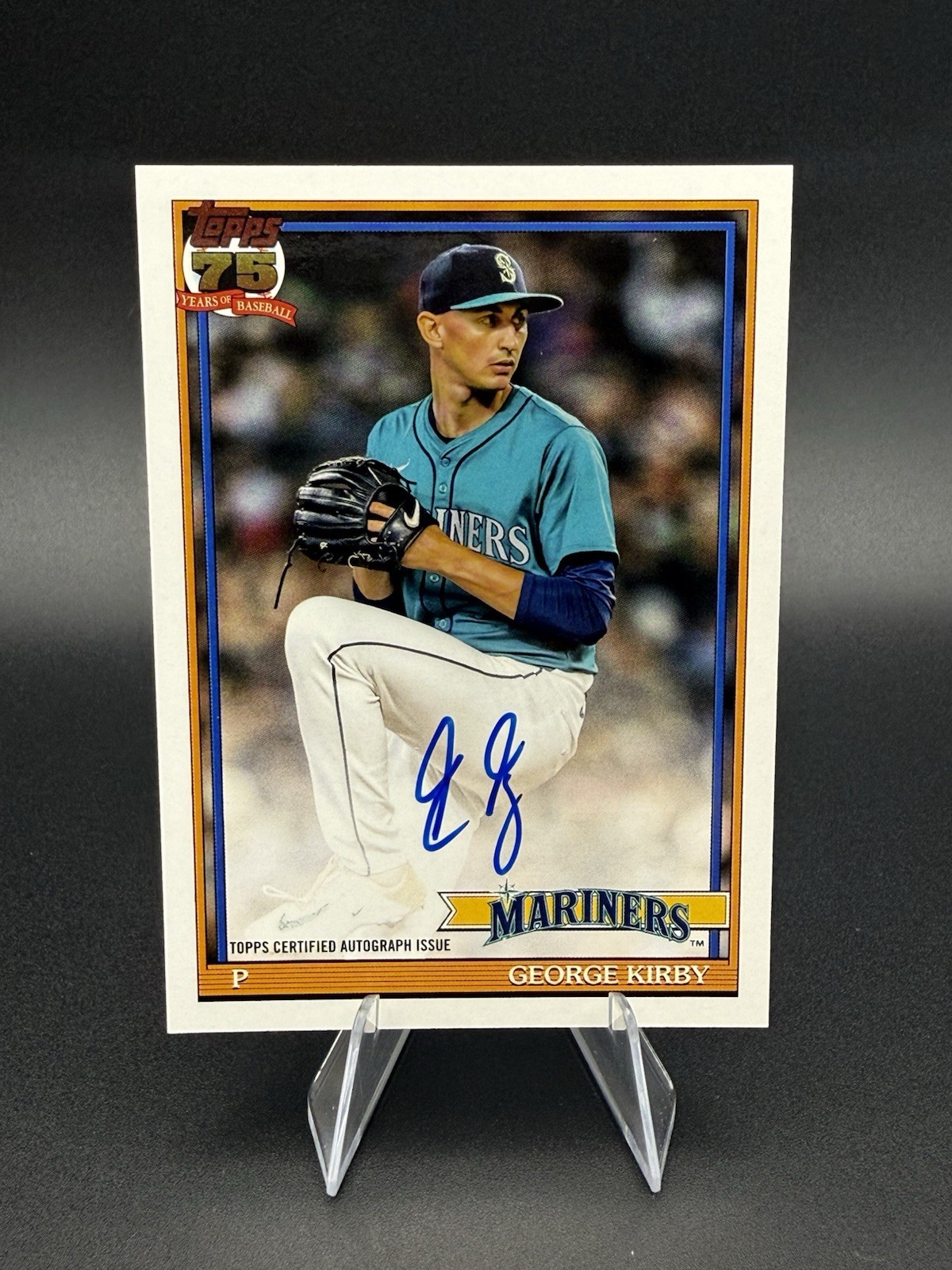Signed 2026 Topps Series 1 George Kirby 1991 Auto Autographed Mariners