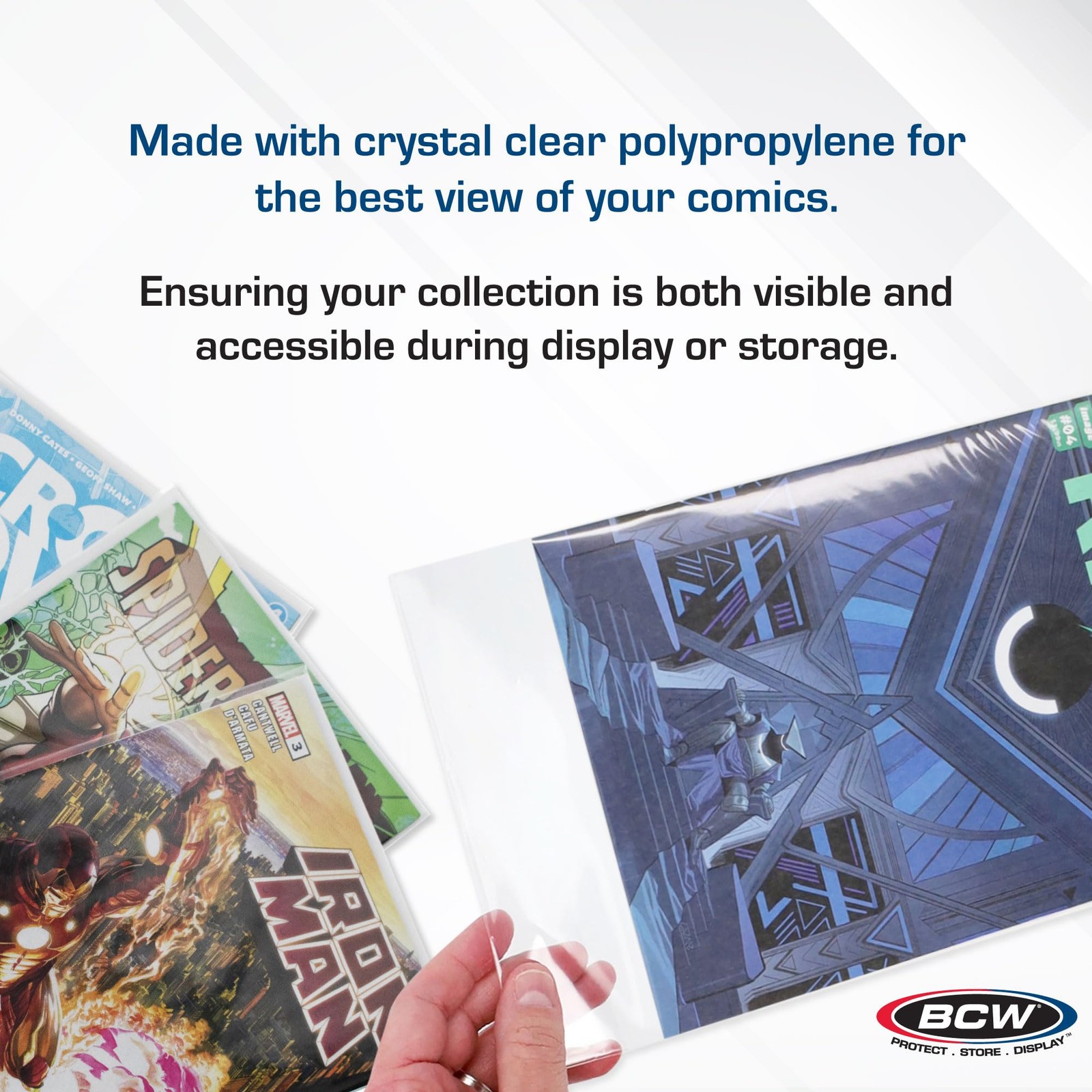 BCW Resealable Current/Modern Comic Bags – 100 100 Count ( Pack of 1), Clear
