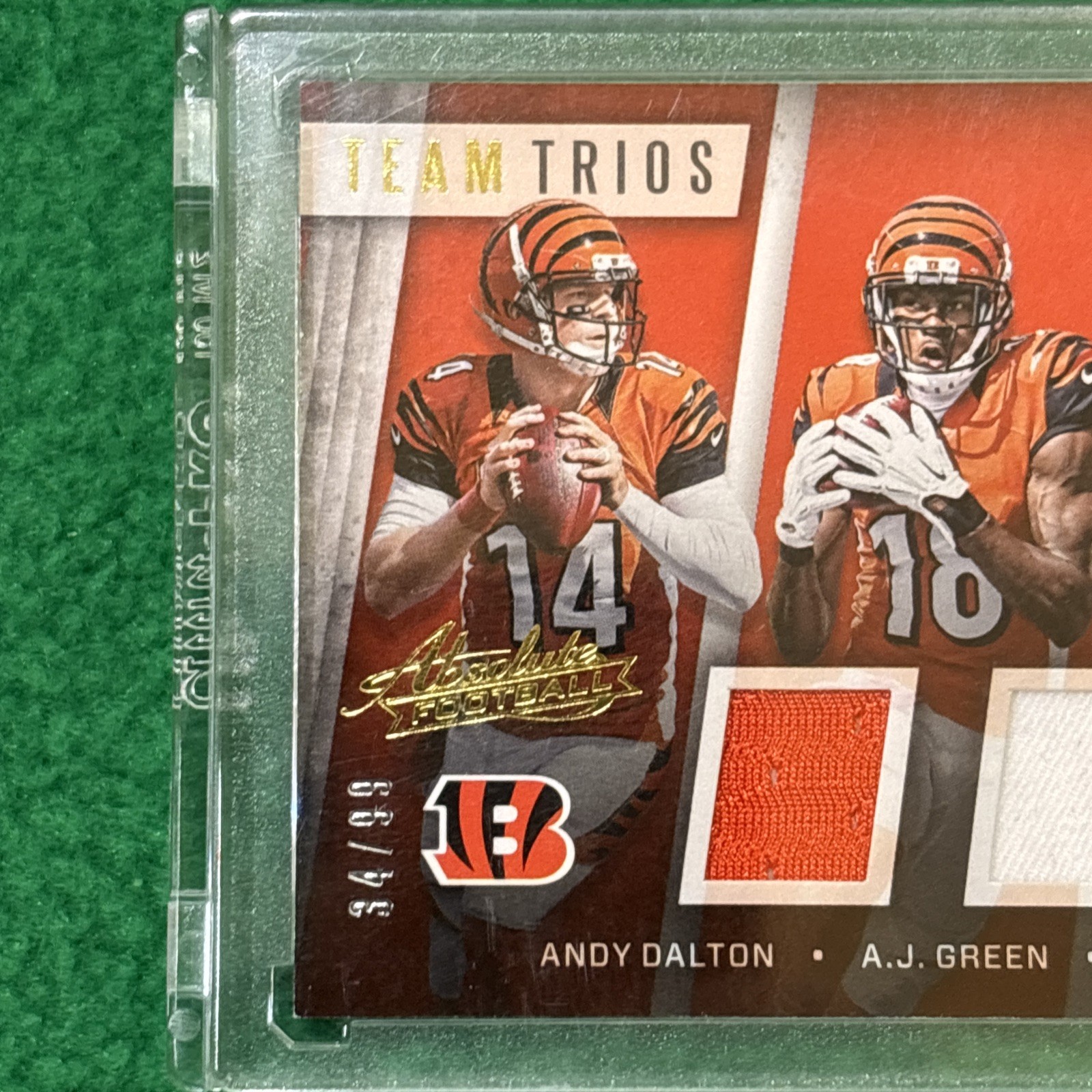 2016 Panini Absolute – Bengals Team Trios- A.J. Green – Dalton – Eifert – /99