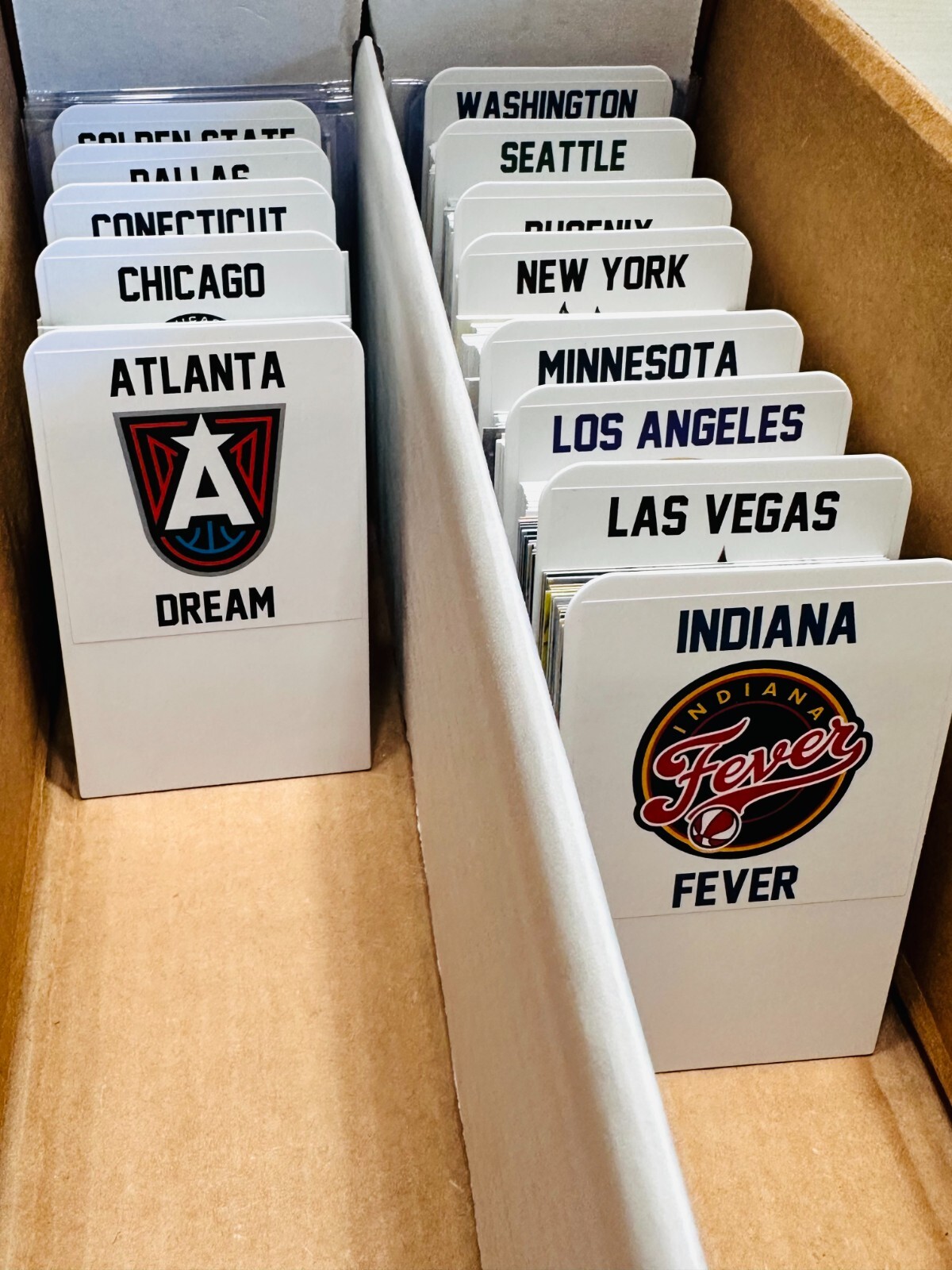 13 TALL Sports Card Dividers with FREE Custom WNBA Team Logo Labels