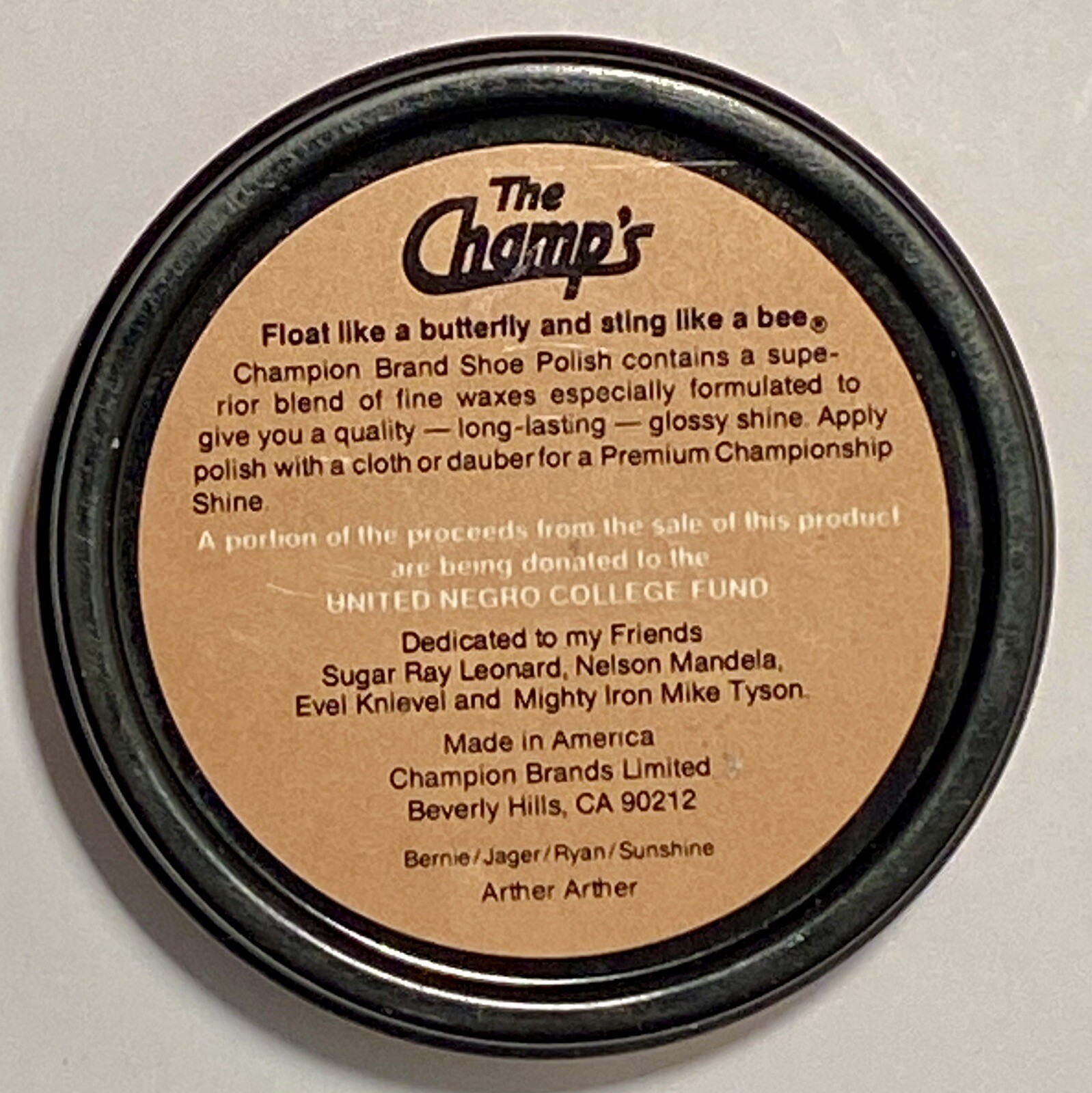 Muhammad Ali The Champs Premium White Shoe Polish New 1/8 Oz.