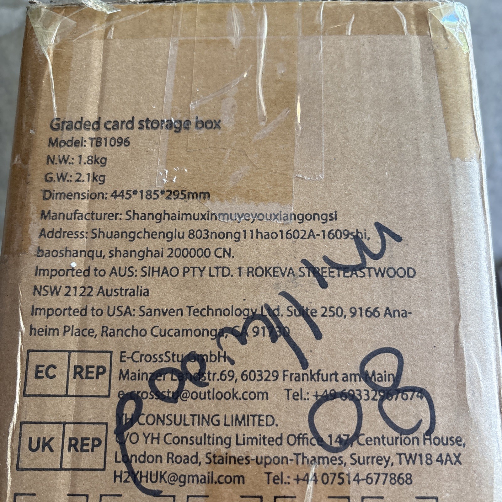 96 PSA Graded Card Storage Box 4 Slot Case with Lock