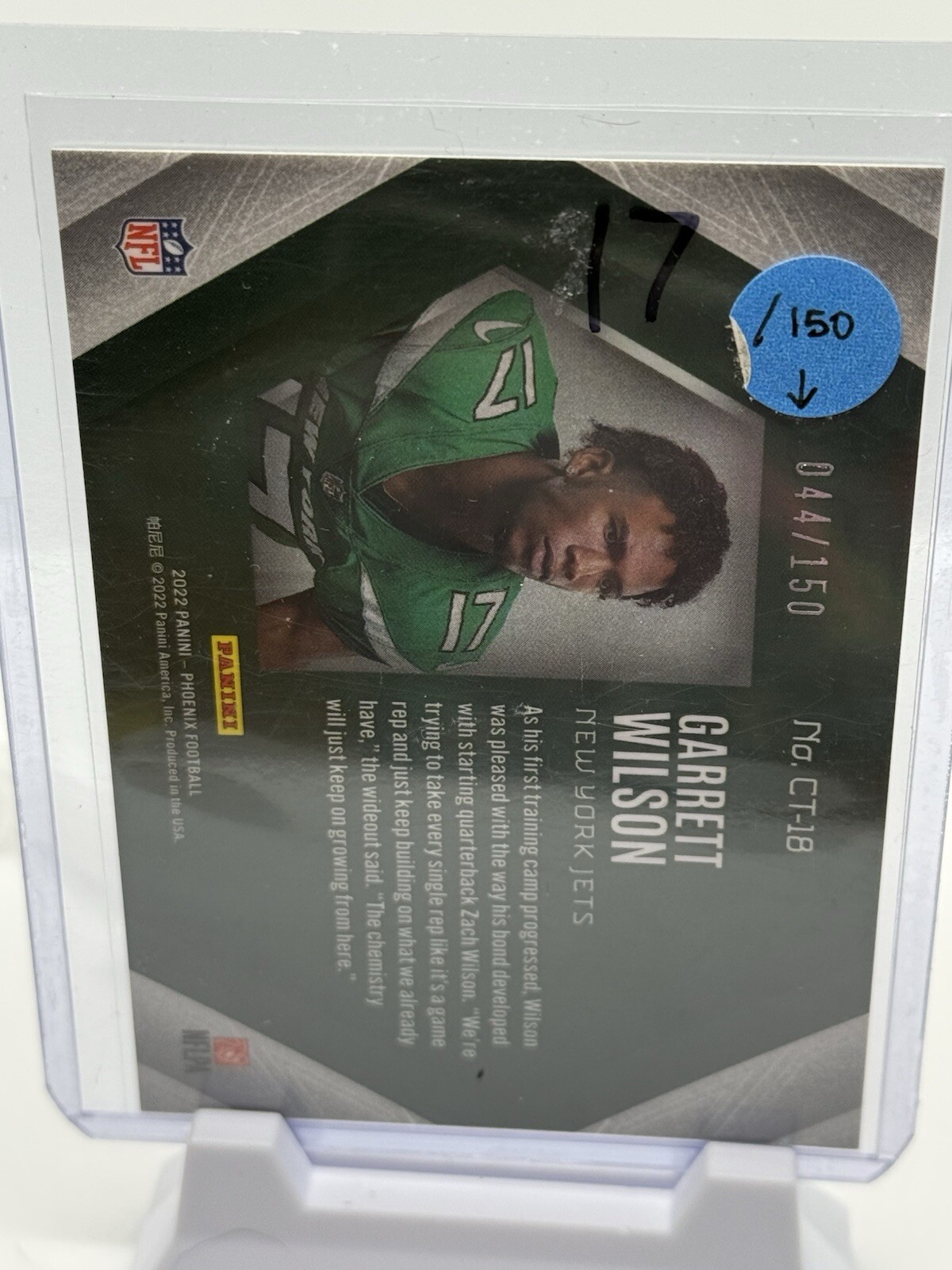 2022 Panini Phoenix – Contours Green #CT-18 Garrett Wilson /150 (RC) SSP