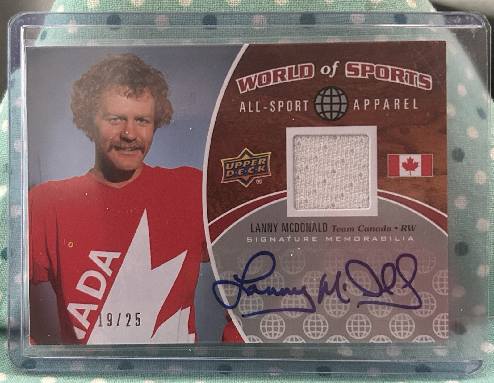 LANNY MCDONALD 2010 Upper Deck World Of Sport Signature Memorabilia 19/25 Canada