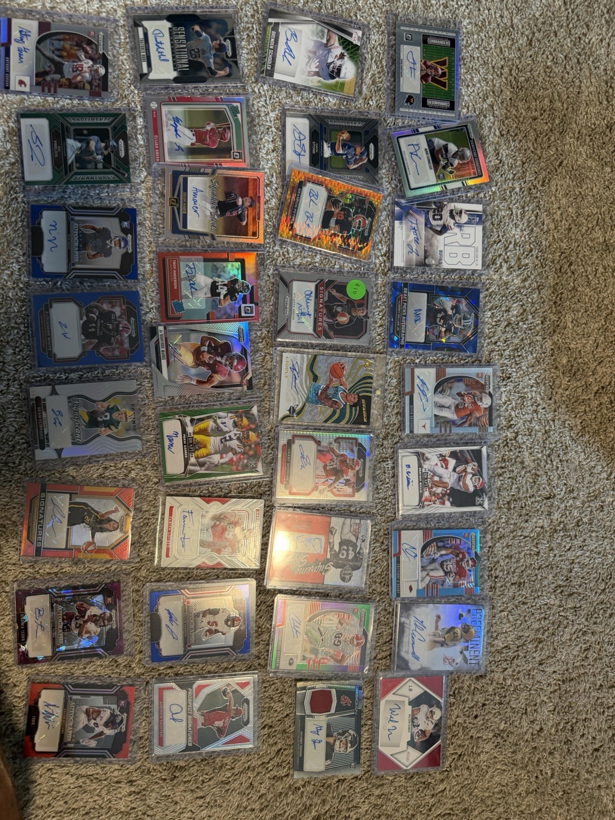 154 Sports Cards Baseball, Basketball, Football: All Cards Are #, Relic, Or Auto