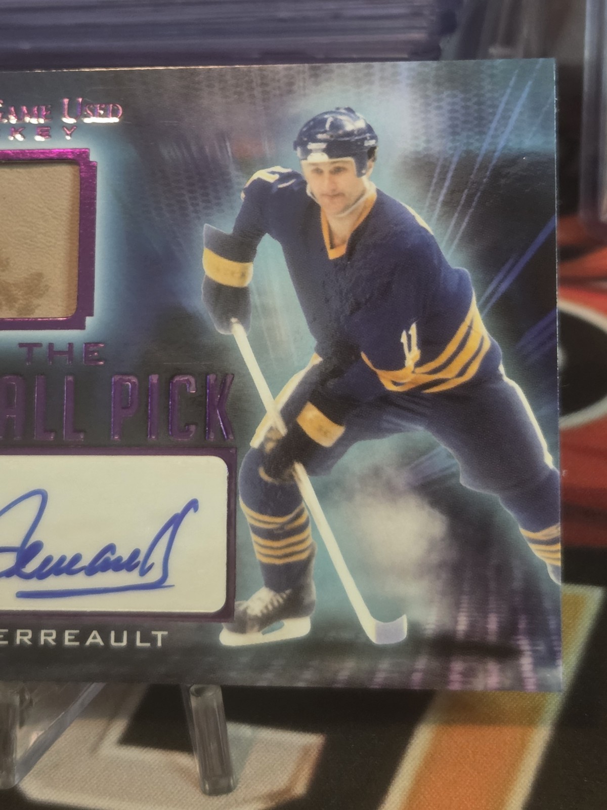 Gilbert Perreault 2023 Leaf In The Game Used 1st Overall Pick Auto Relic /25