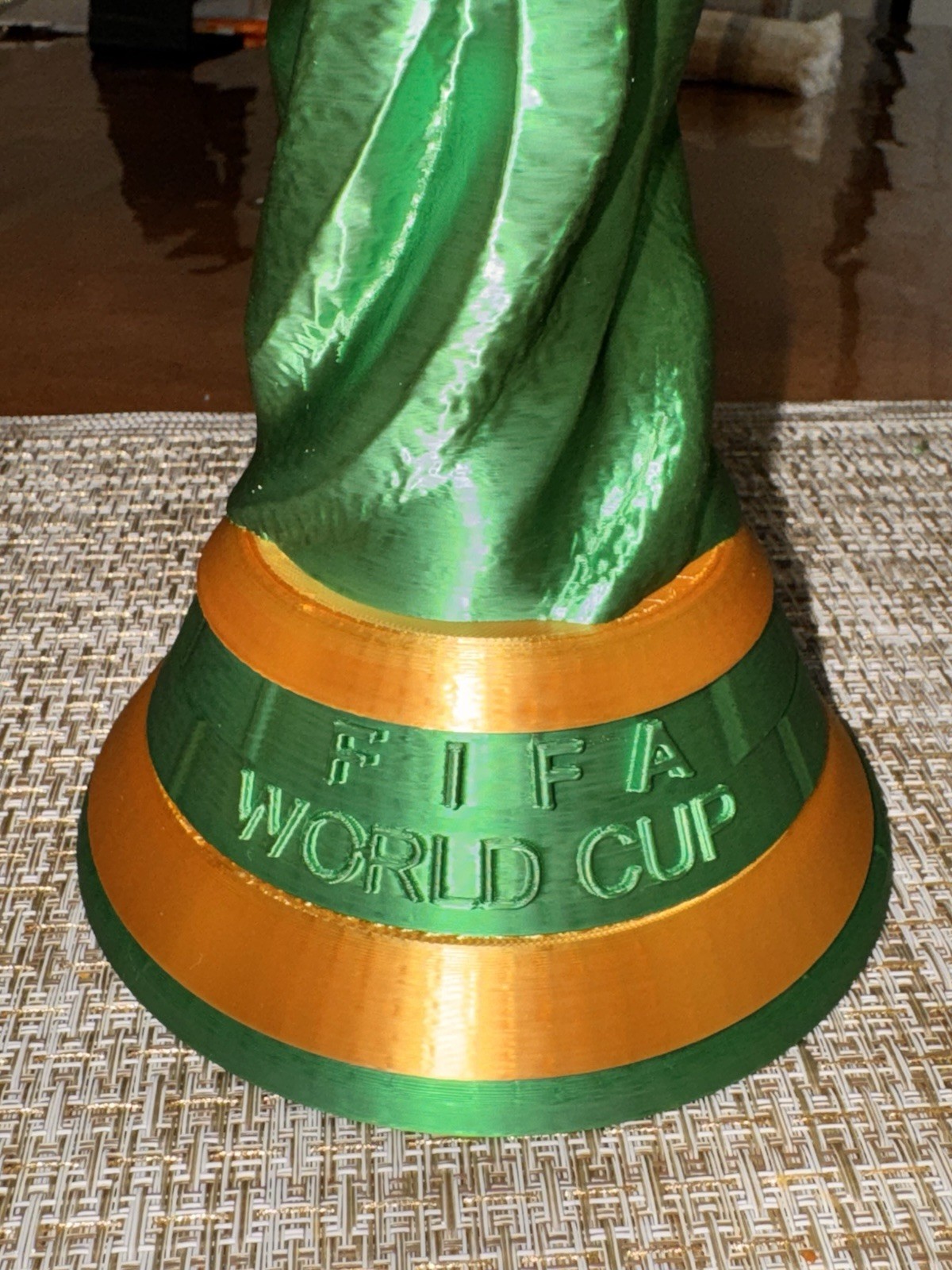 Green FIFA World Cup Trophy Replica 14.5” Limited Edition 3D Printed PLA Tiktok