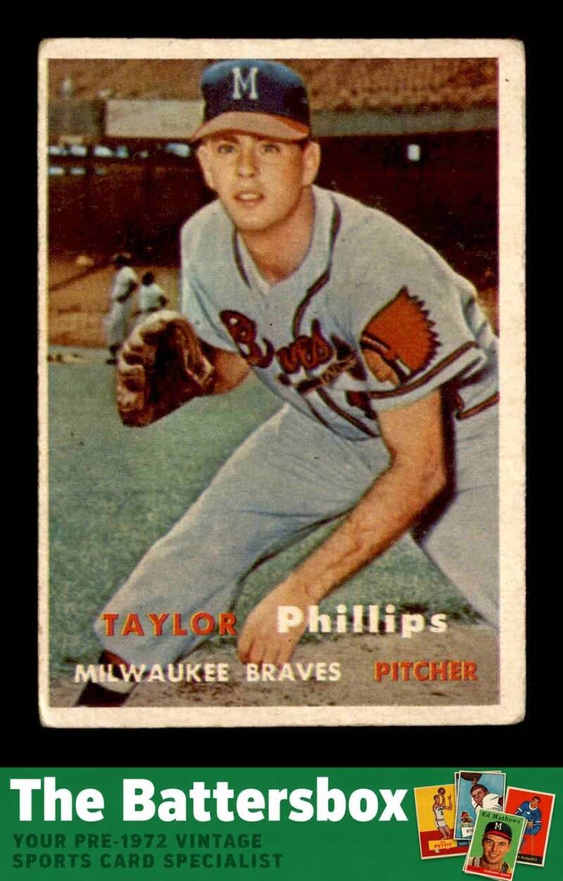 1957 Topps #343 Taylor Phillips RC VG/VGEX X3760192