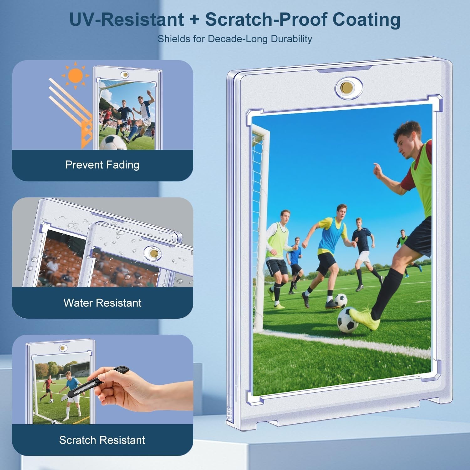 35pt Magnetic Card Holders for Trading Cards,UV Hard Plastic Sports Display C…
