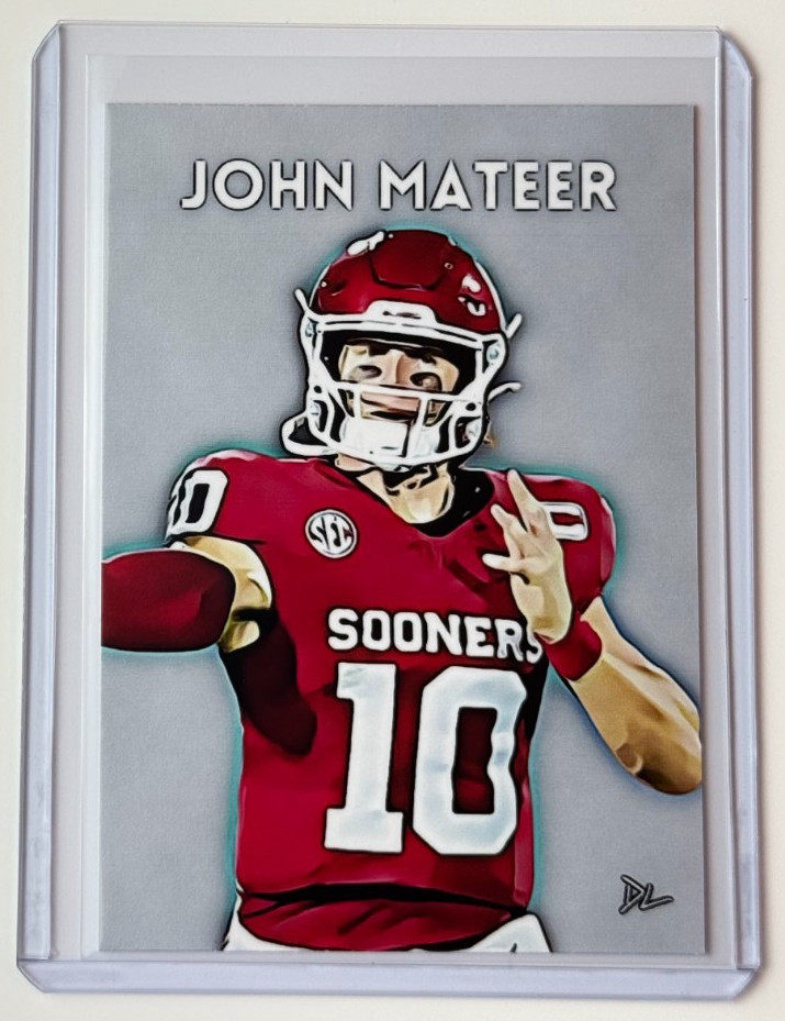 John Mateer Limited Edition Artist Signed “Oklahoma Sooners” Trading Card 1/1