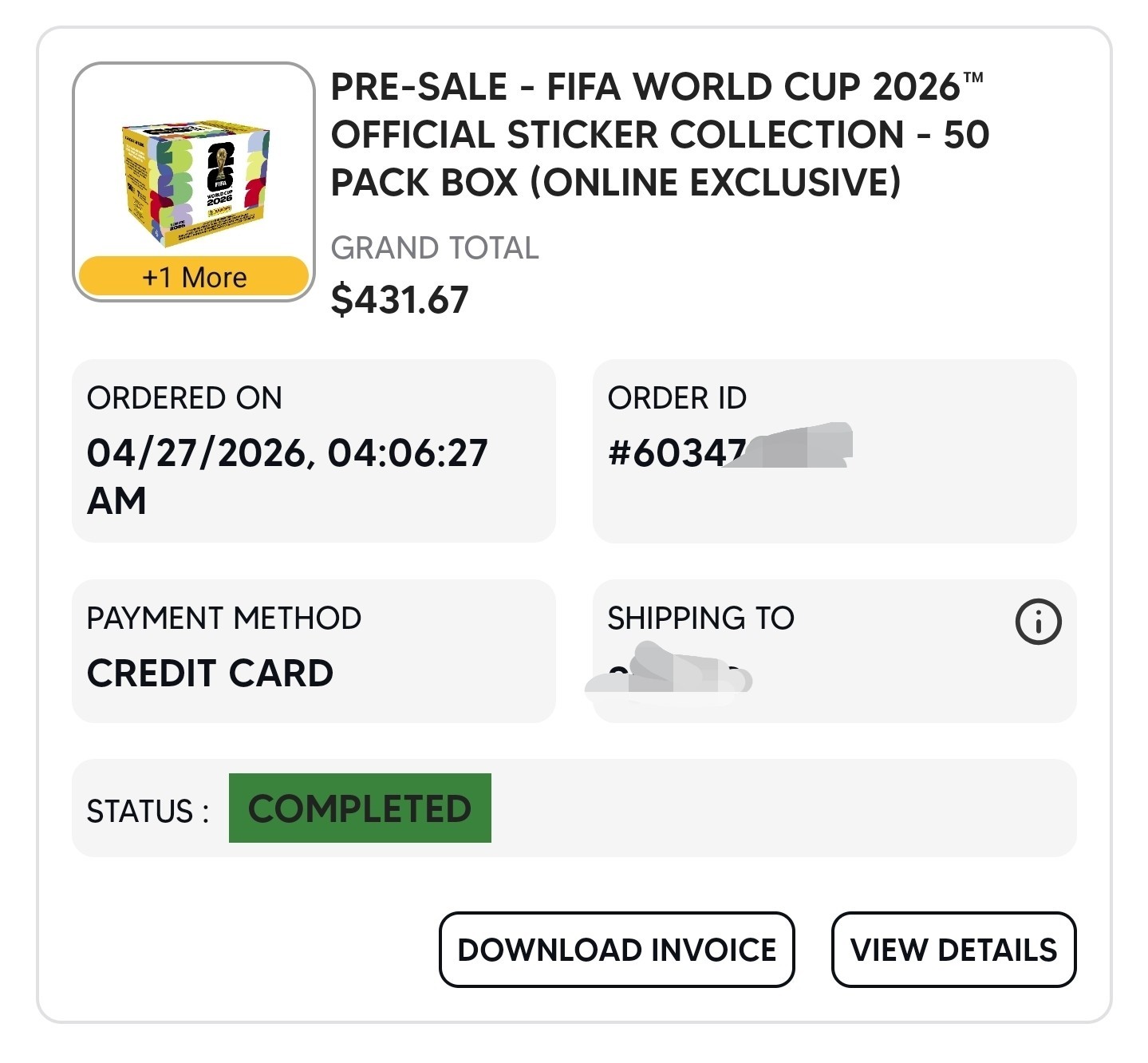 2026 Panini World Cup iCollect Gold Crumple Sealed 50 Pack Box Soft Cover Album