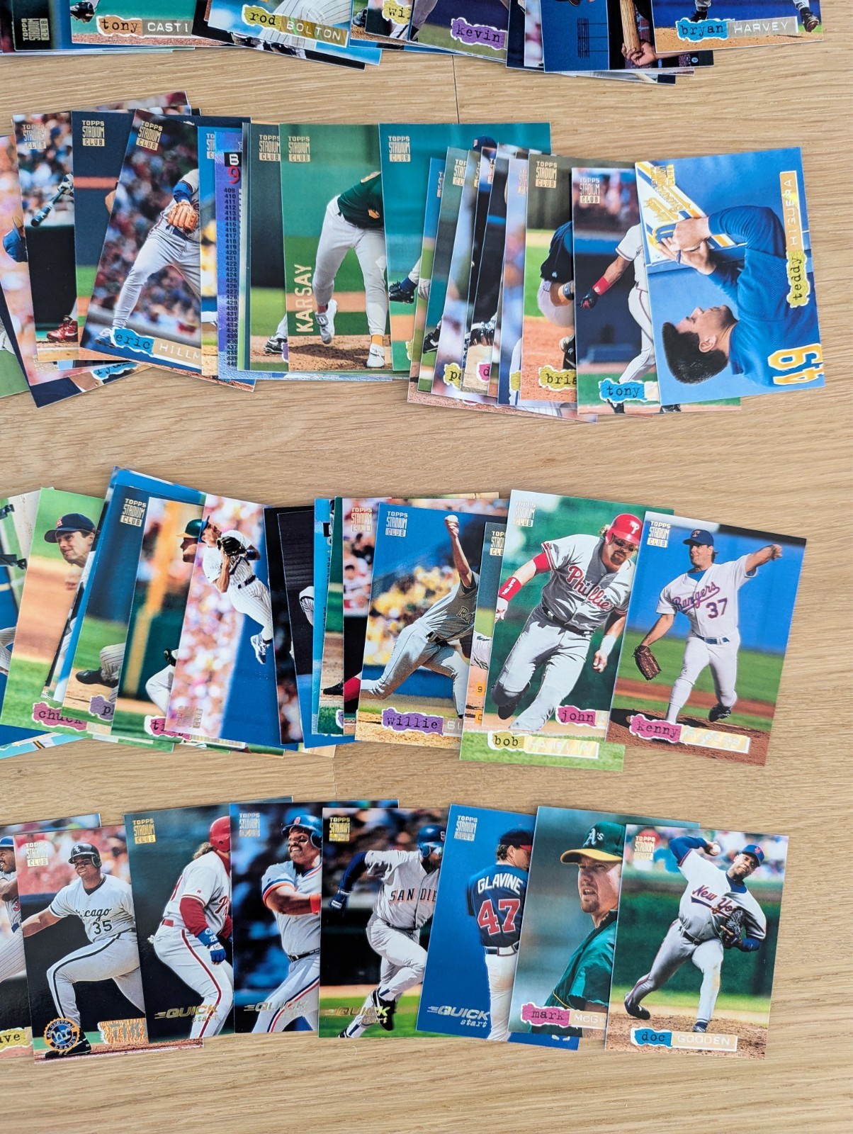 📈Lot of (200) 1994 Stadium Club Baseball GOLDEN RAINBOW parallel cards THOMAS