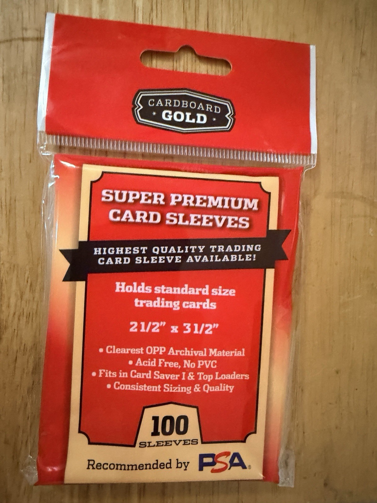 100 Cardboard Gold Super Premium Standard Card Sleeves 2 5/8″ x 3 5/8″ – CBG 🔥