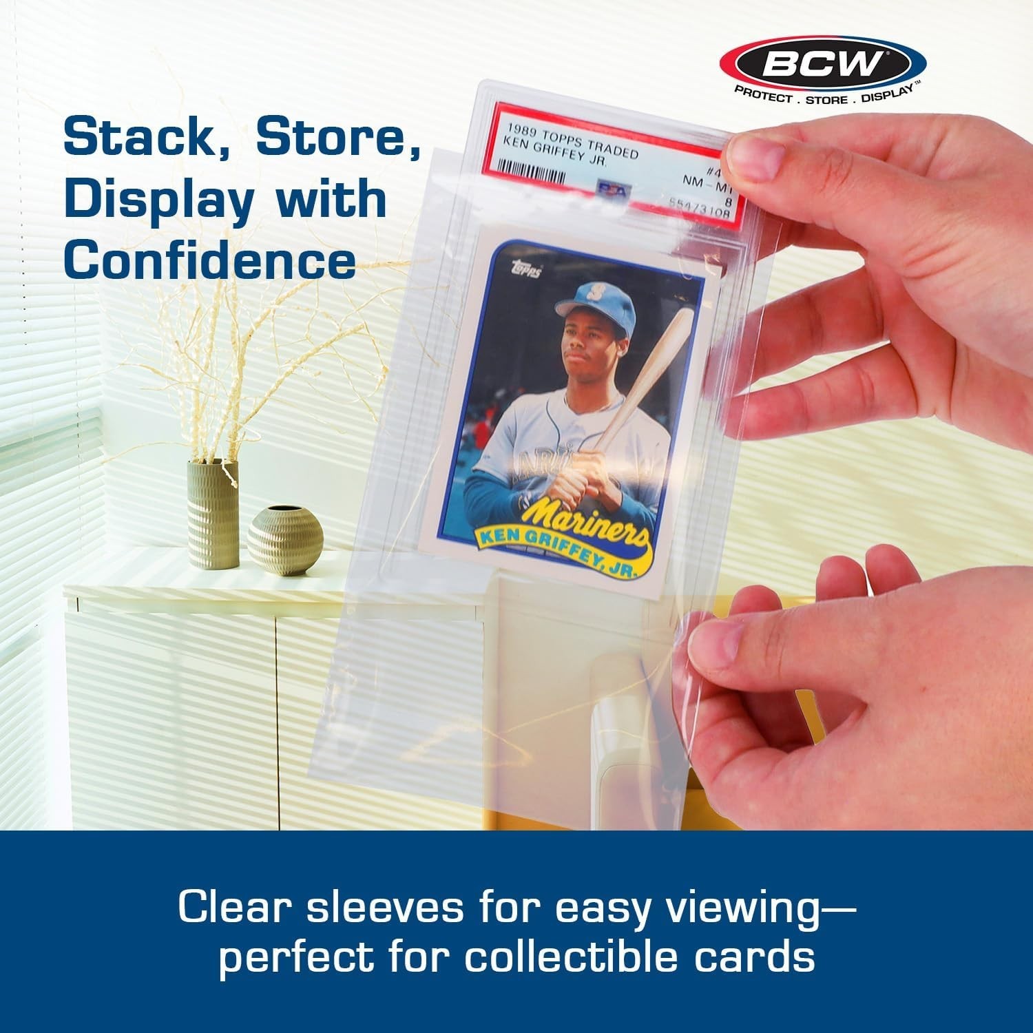 Resealable Graded Card Sleeves | 100 Pack | Universal Fit for PSA, Beckett, S…