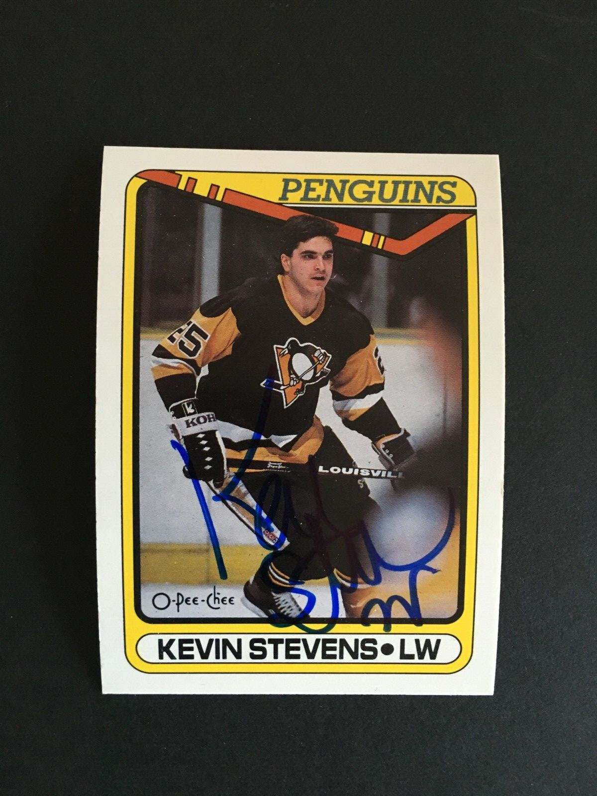 1990-91 O-PEE-CHEE #360 KEVIN STEVENS AUTOGRAPHED ROOKIE CARD