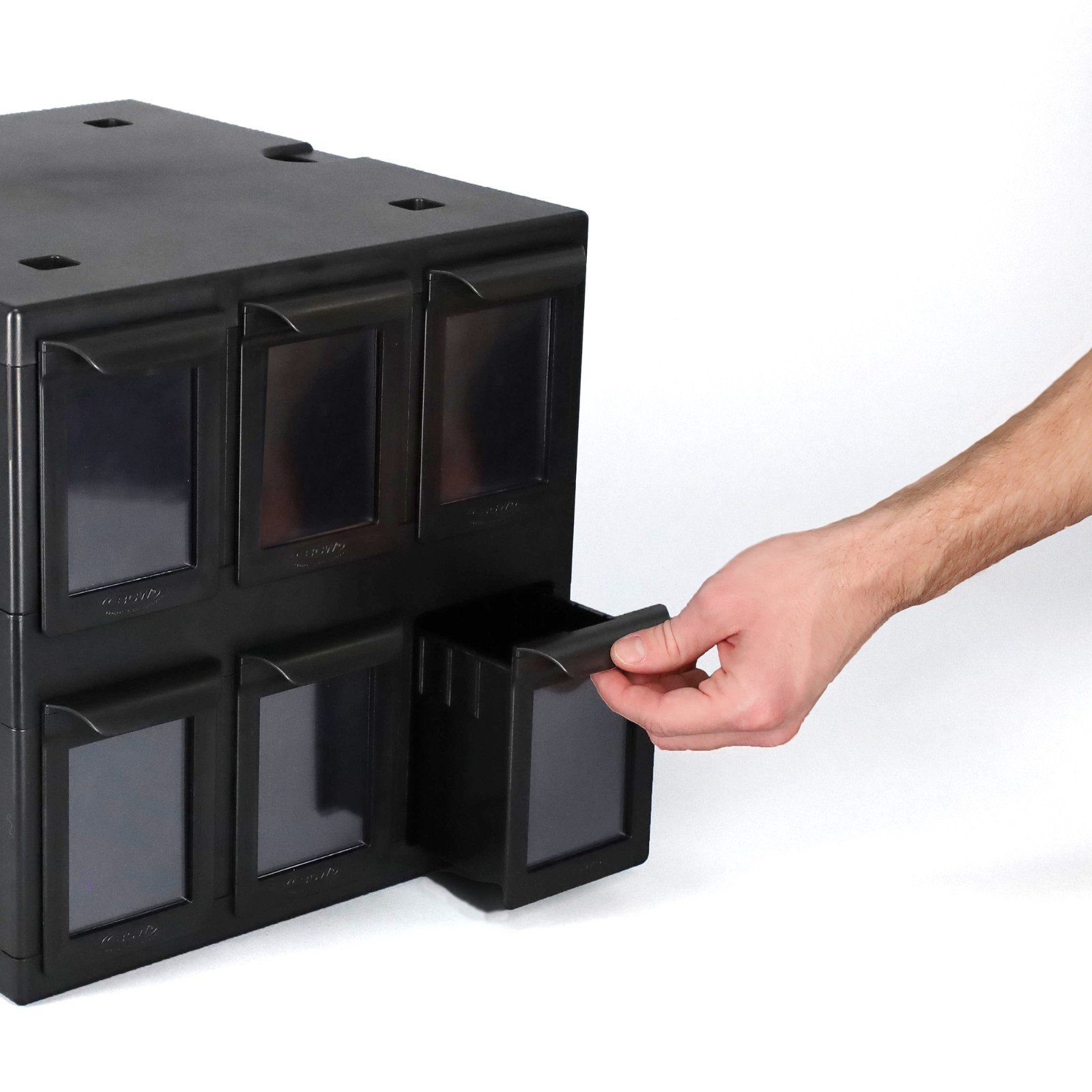 BCW Card Box Bin 6 Drawers Hold 1000+ Gaming / 700 Sports Cards Plastic Catalog