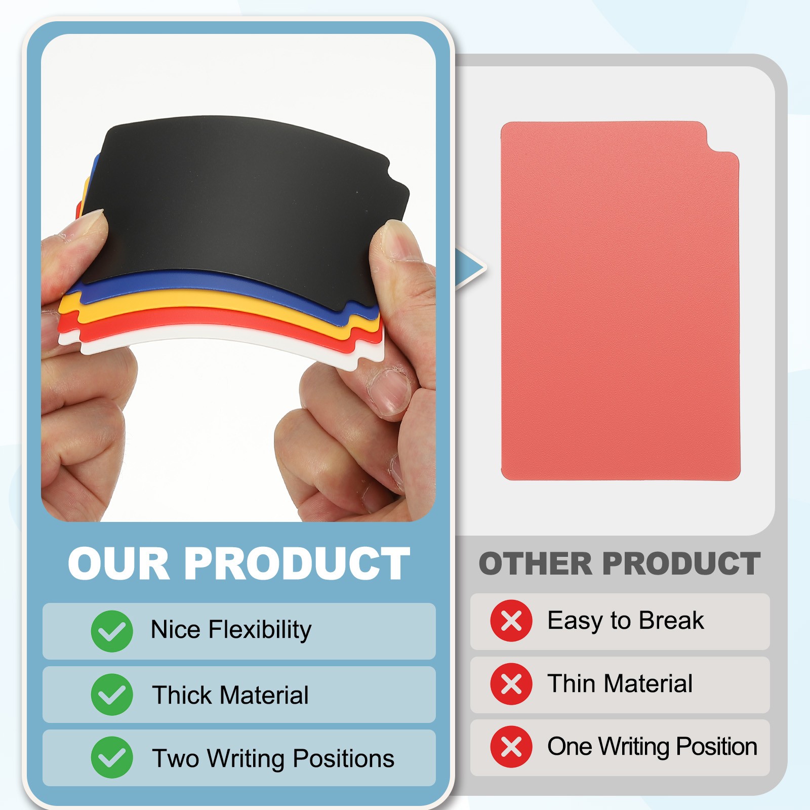 50 Pcs Index Card Dividers Football Trading Card Storage Dividers, 10 Colors