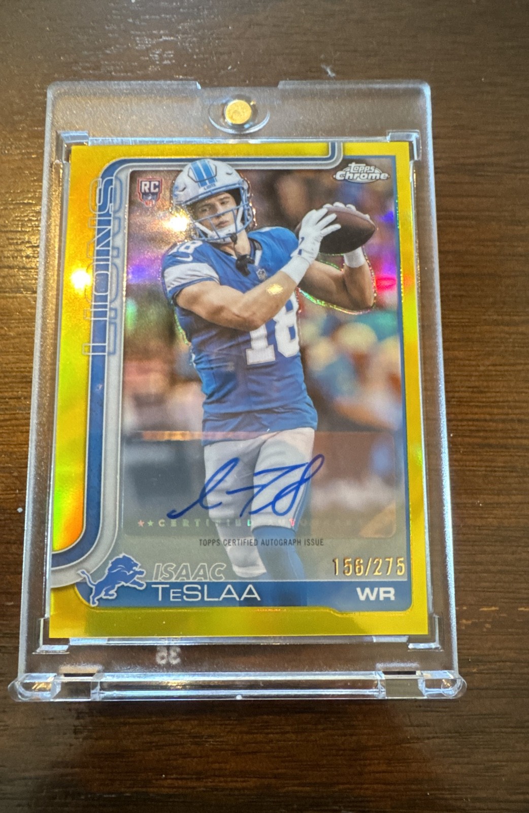 2025 Topps Chrome – Rookie Autographs Isaac TeSlaa #RA-ITS Yellow Lava Refractor