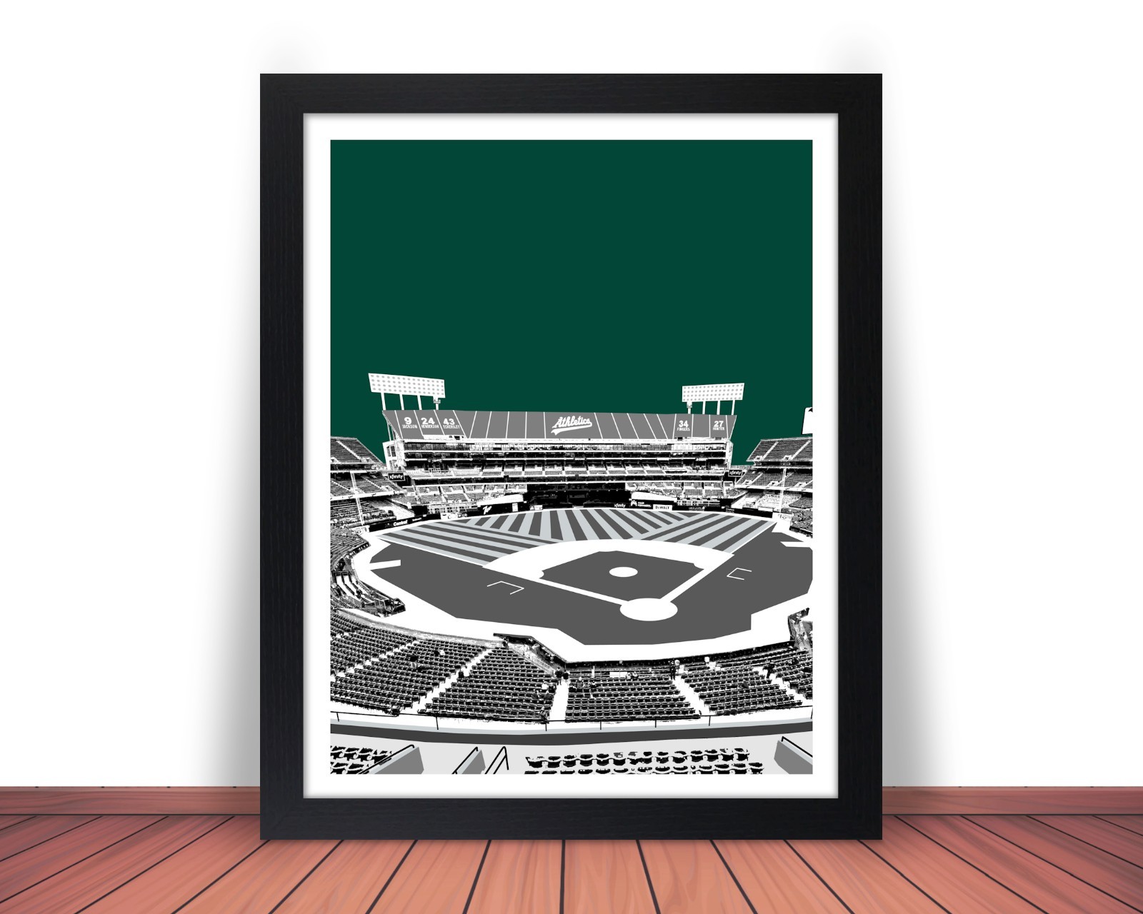 Framed OAKLAND Athletics As COLISEUM Stadium Skyline Photo Picture 8×10 11×14 WN