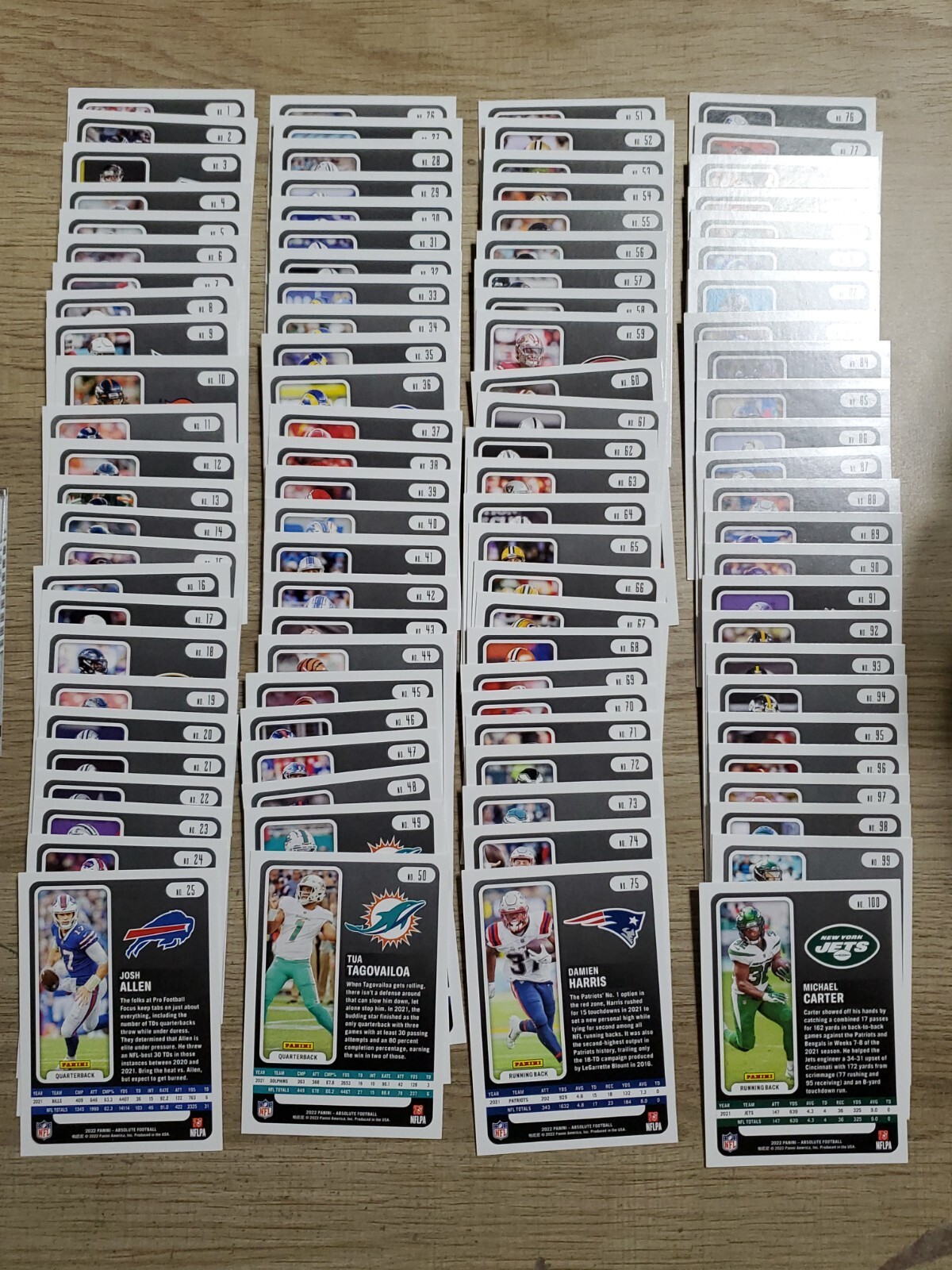 2022 Absolute Football Complete Set Rookies and Vets #1-200
