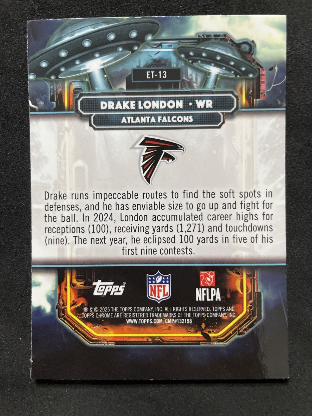 2025 Topps Chrome – Drake London Extraterrestrial Talent Refractor Falcons ET-13