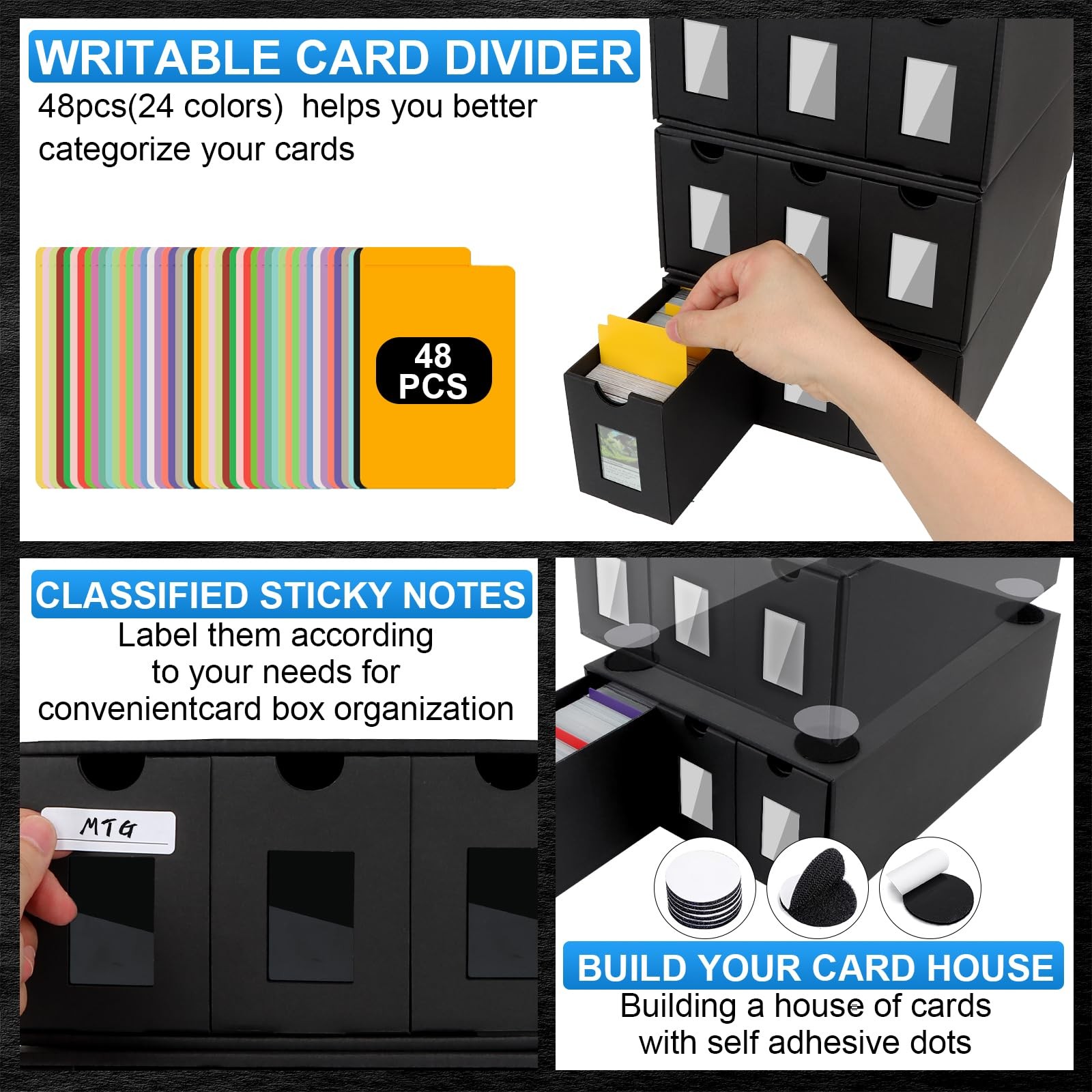 Trading Card Storage Box for Commander Display, 12000+ Trading Card Organizer…