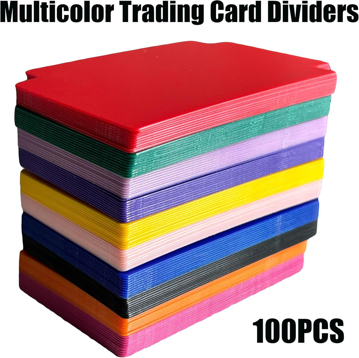 100PCS Trading Card Dividers, 2.7 x 3.8 Inches, 10 Colors, Premium Plastic Card