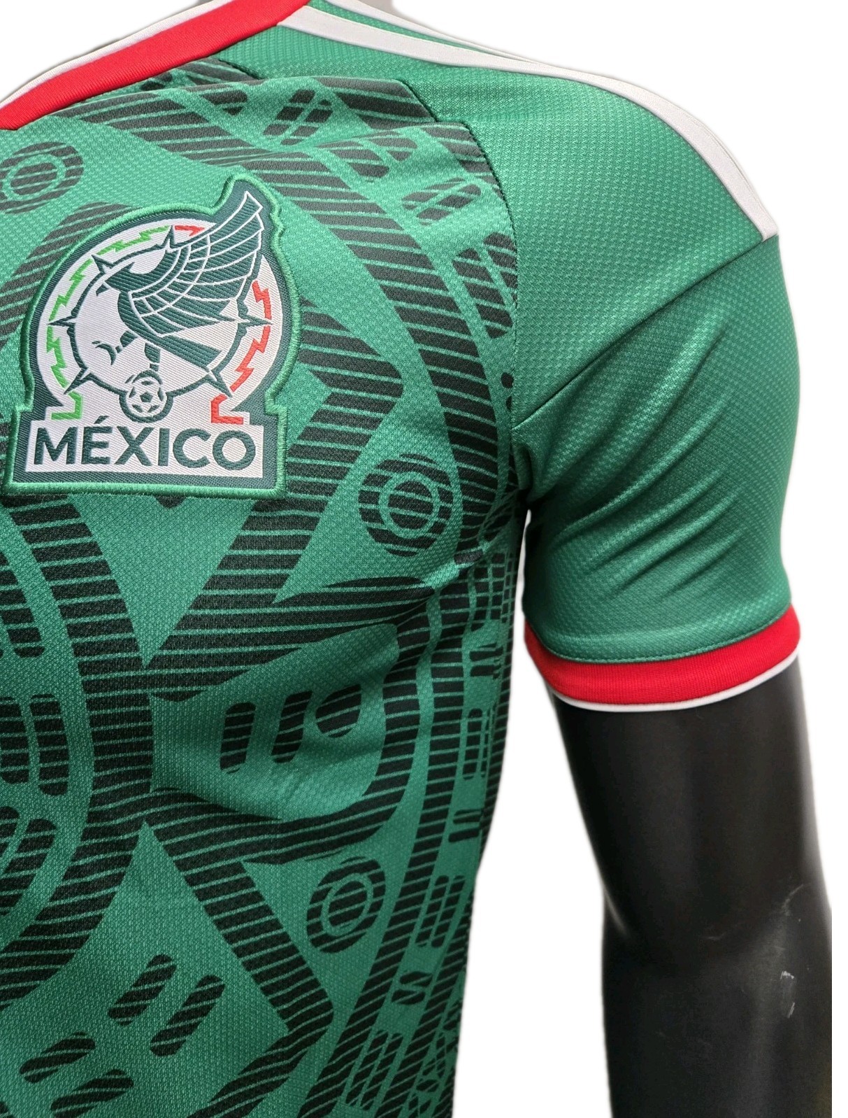 Unisex 2026 World Cup Mexico Home Soccer Jersey, Aztec Geometric Pattern S-XXL