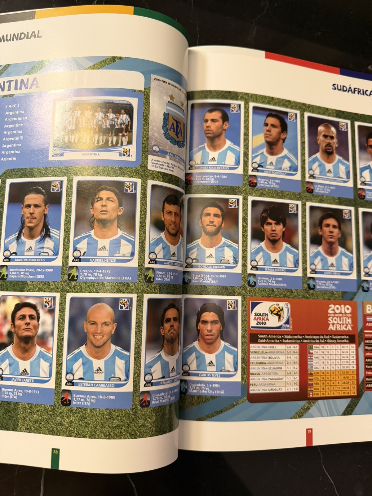 Panini FIFA World Cup South Africa 2010 Book With Printed Stickers Full Set