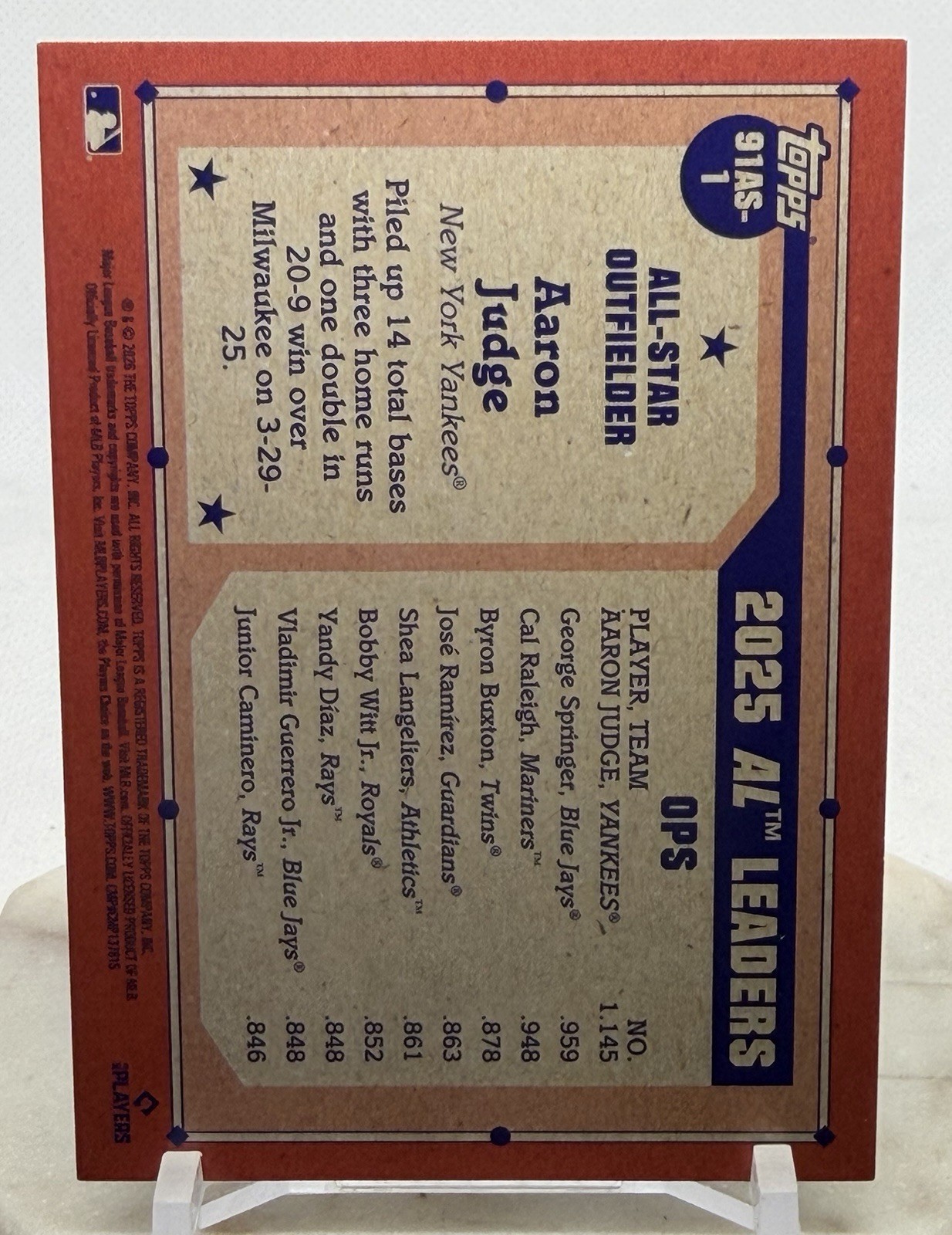 Aaron Judge – 2026 Topps Series 2 1991 All Stars #91AS-1 New York Yankees