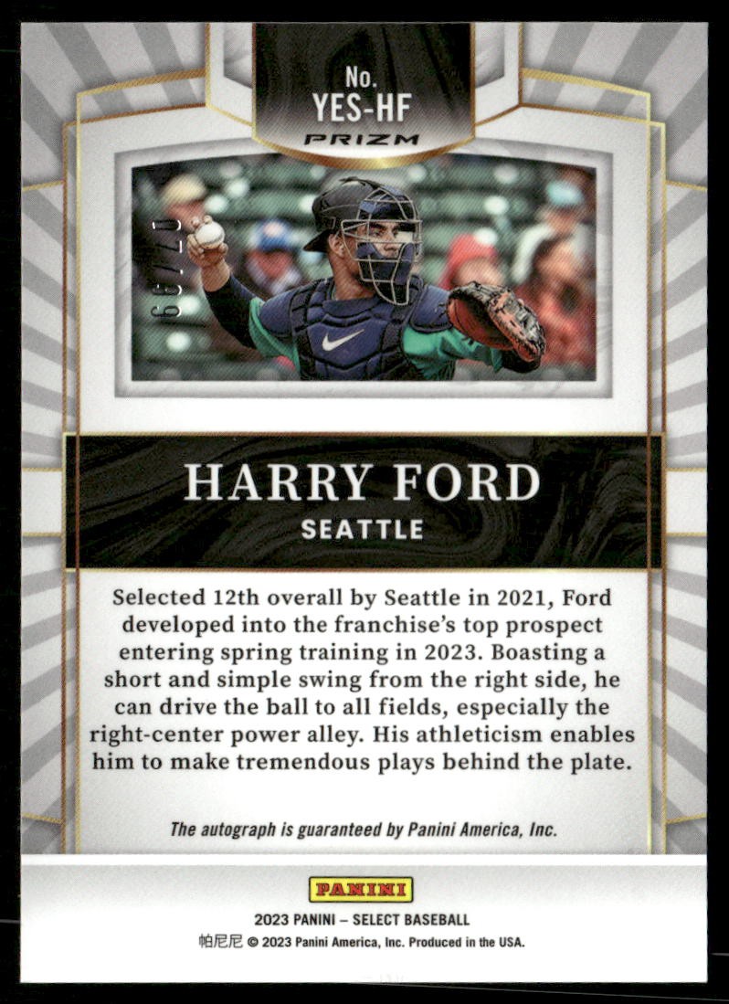 2023 Select #YES-HF Harry Ford Youth Explosion Signatures Silver Prizm #/99