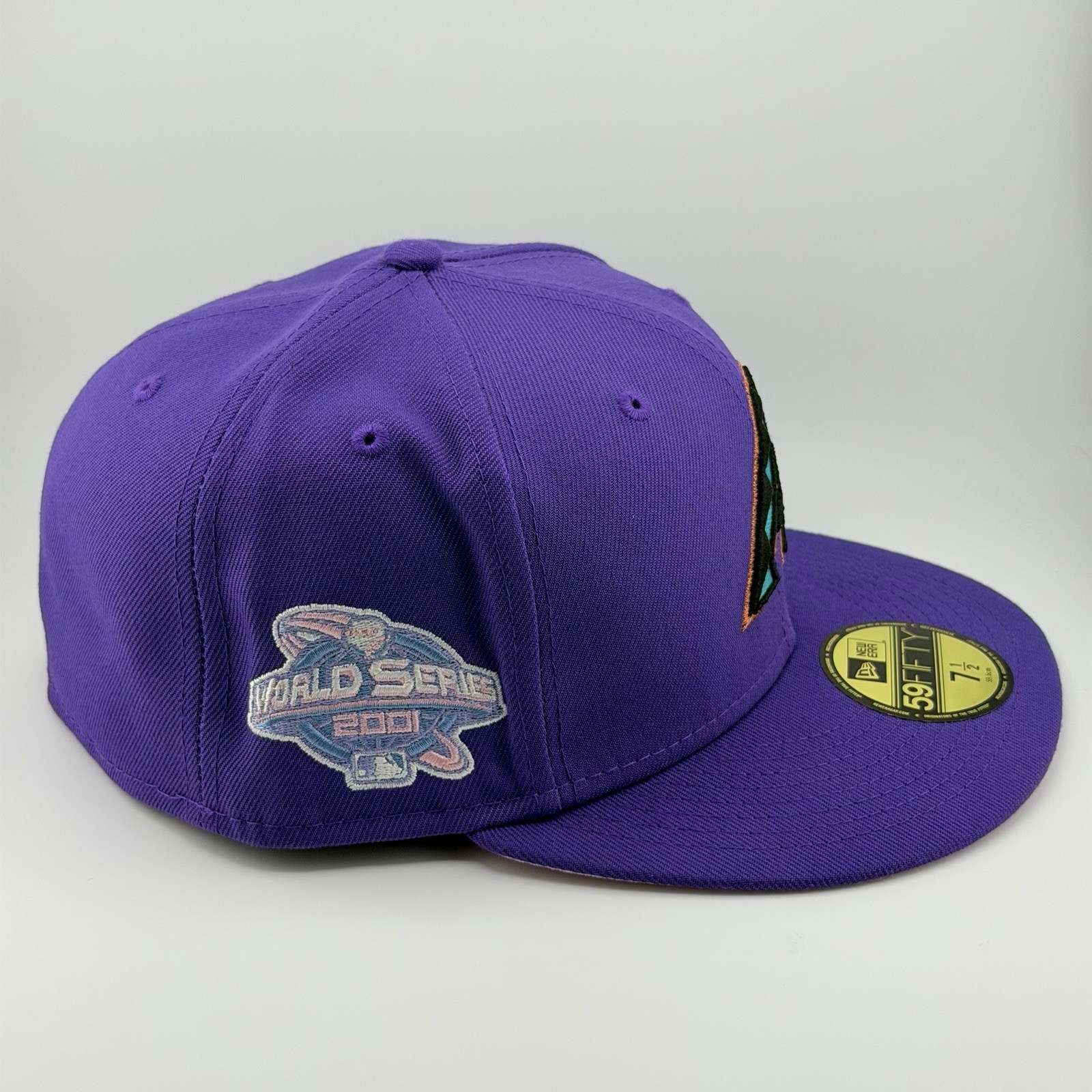 New Era Arizona Diamondbacks Fitted Hat 2001 WS Patch Purple Pink UV 7 1/2 NWT
