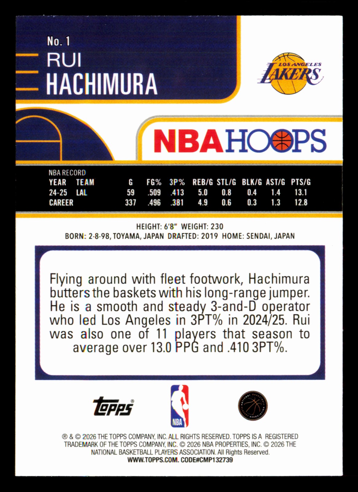 2025-26 Hoops #1 Rui Hachimura Light Burst