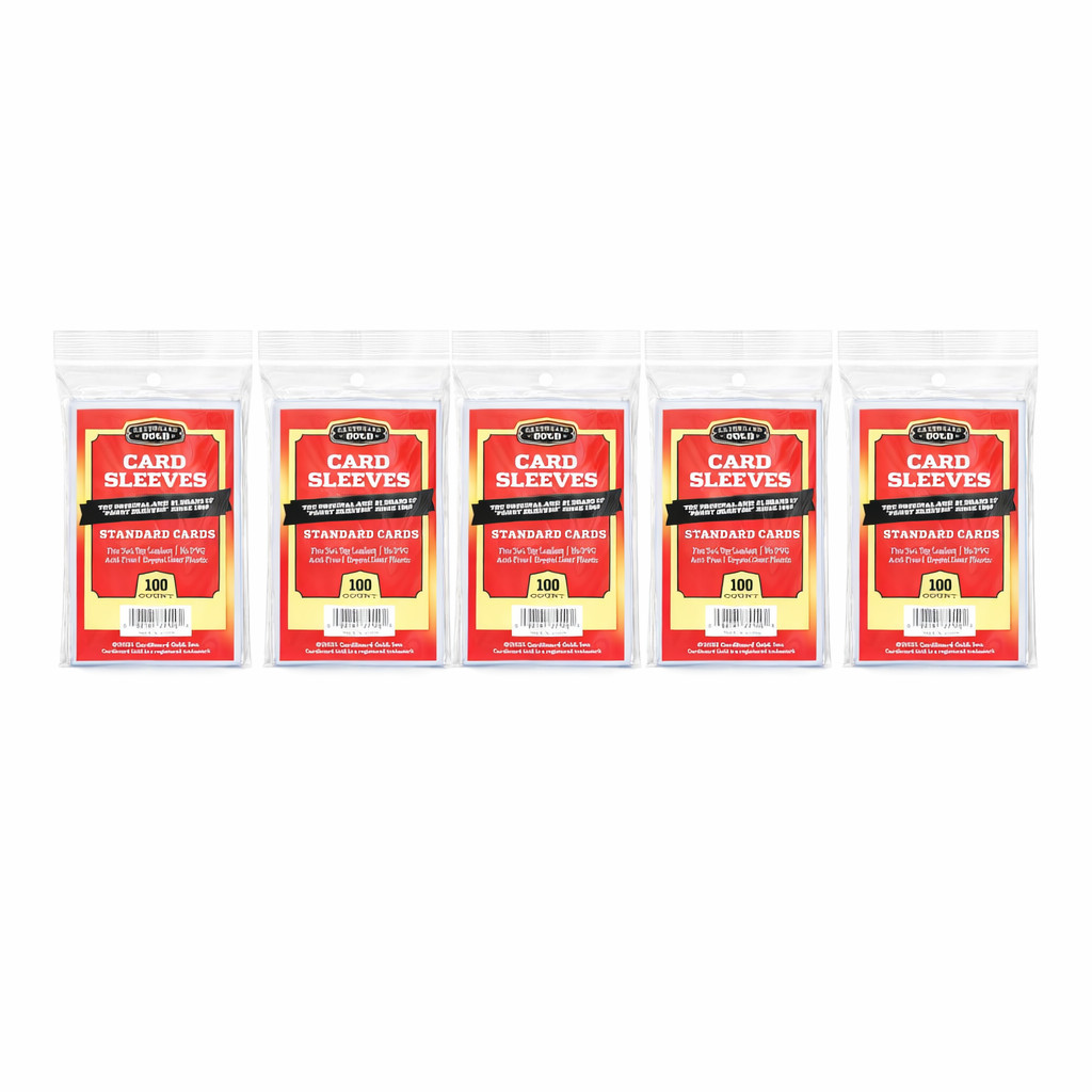 20 packs – 500 Cardboard Gold Standard Card Sized Toploaders 35pt. with Sleeves
