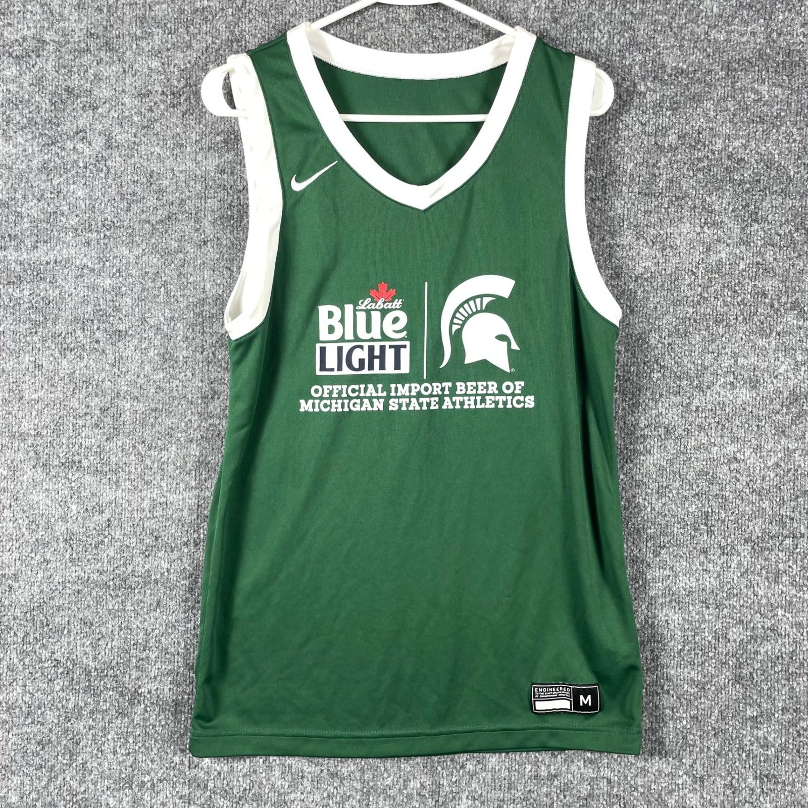 Nike Michigan State Spartans Jersey Mens Medium Green Labatt Blue Tank Summer