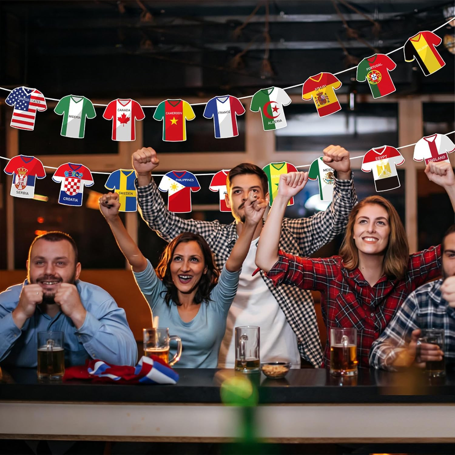 For 2026 World Cup Soccer Jersey Flags Bunting Banner – 49 Vibrant Internatio…
