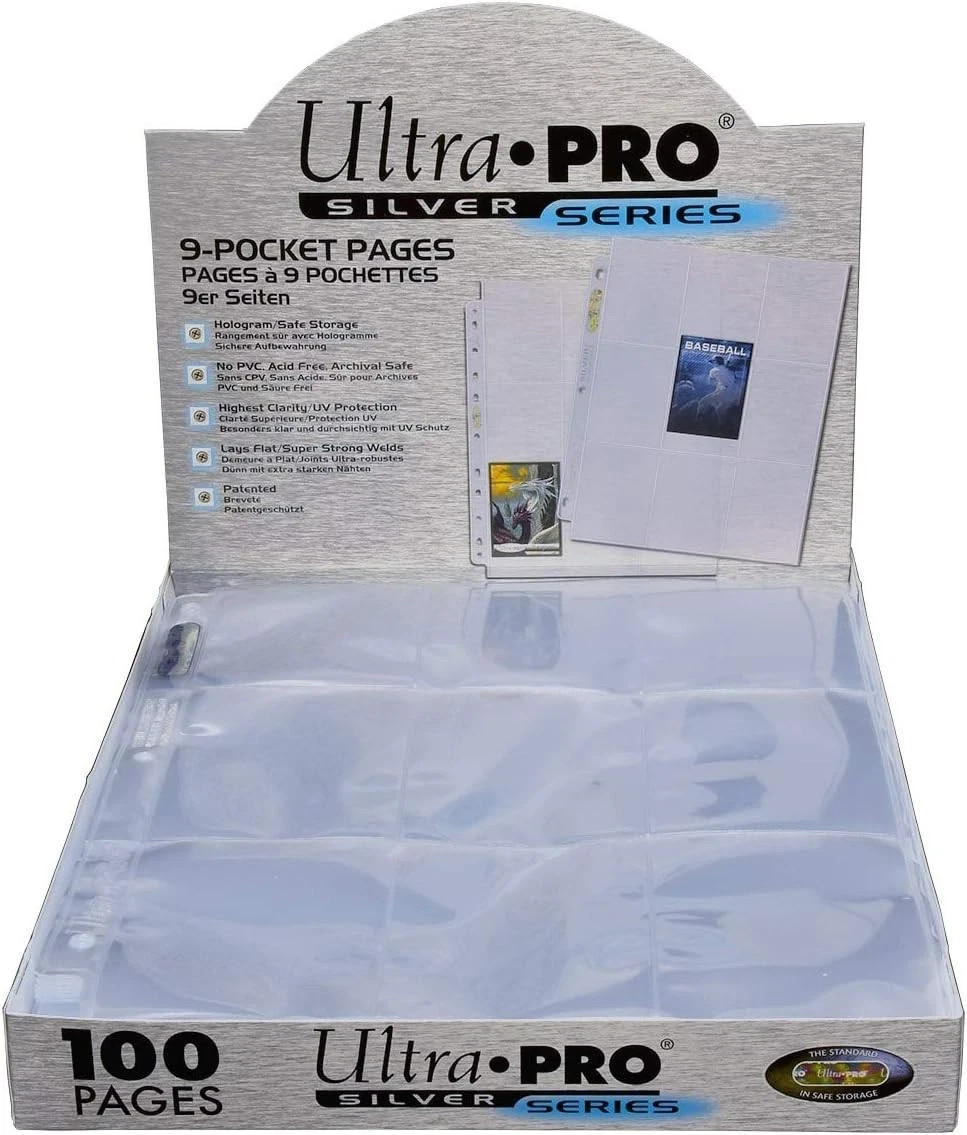 Ultra Pro Silver Series 9 Pocket 100 Pages Protectors New Sealed Box!!!