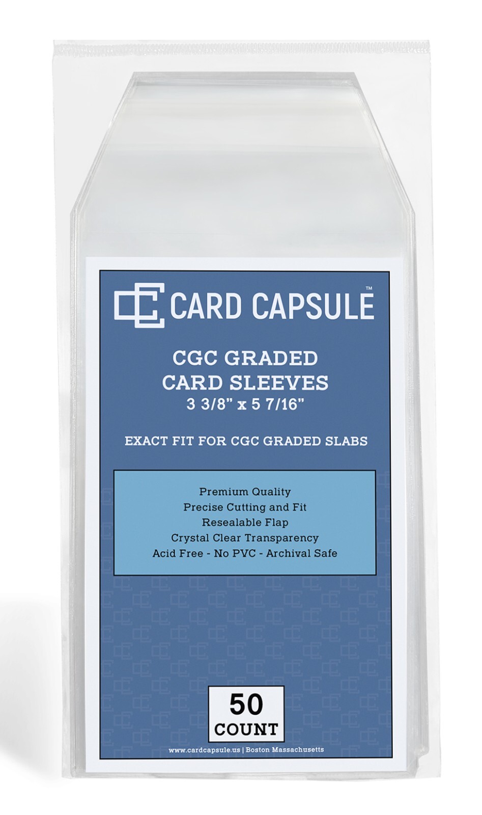 Card Capsule 50 Count Exact Fit for CGC Graded Slabs Resealable Sleeves Bags
