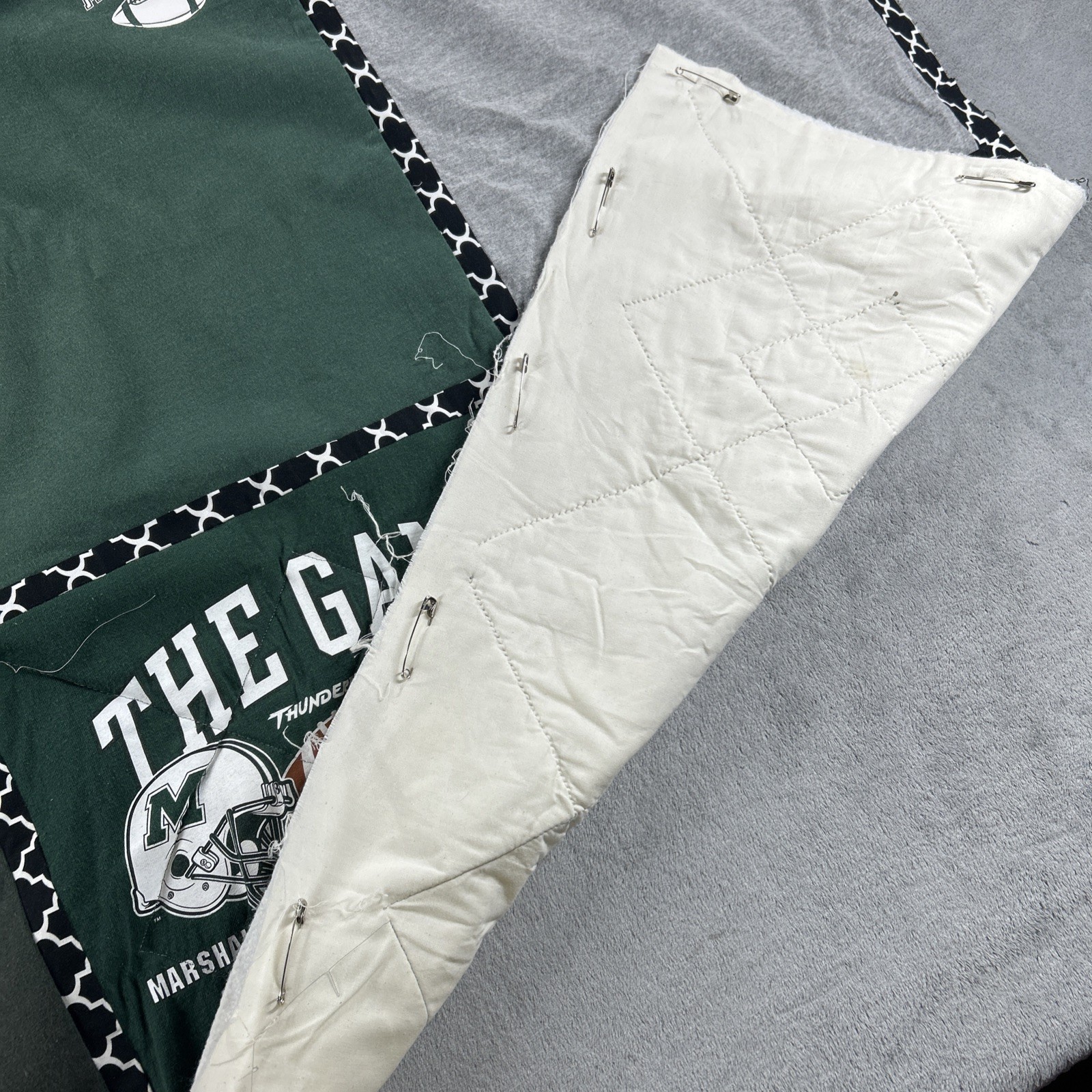 Marshall University Football West Virginia T Shirt Blanket Quilted Unfinished
