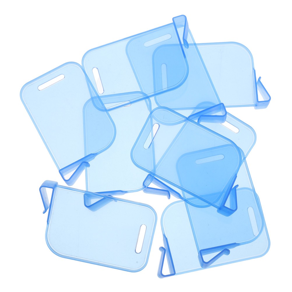 10pcs Trading Card Divider Box Baffle Plastic Clip Partition Board (Blue)