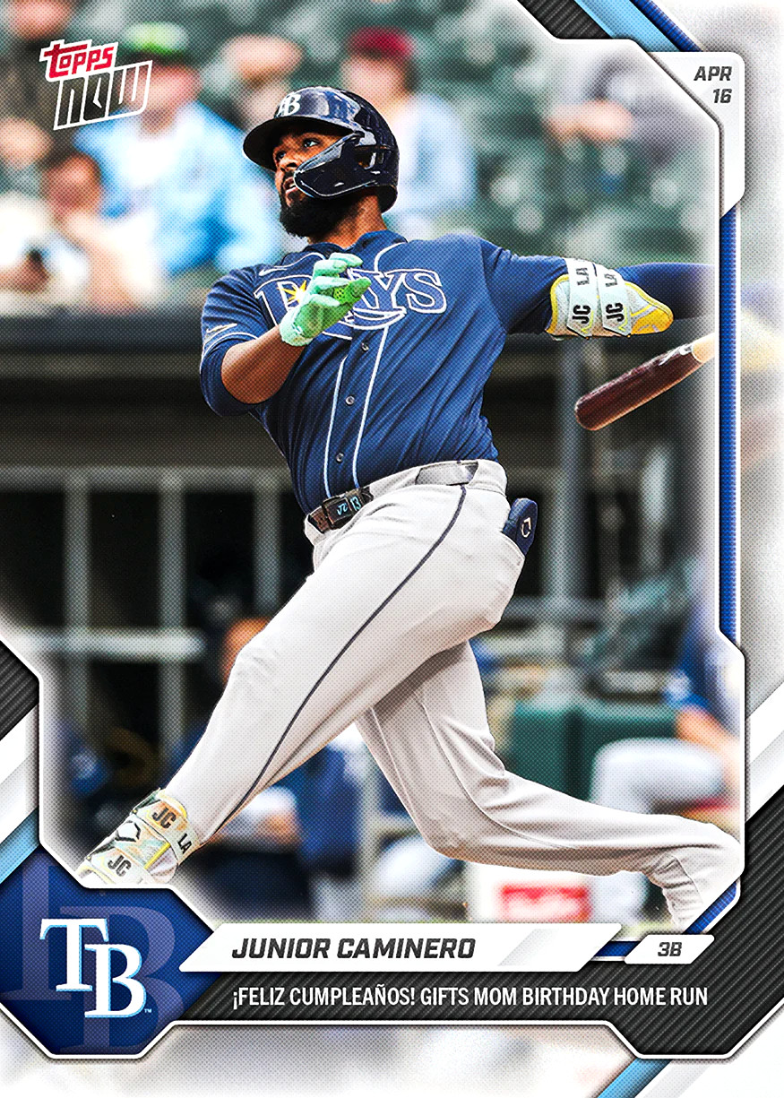 2026 Topps NOW Junior Caminero Rays Birthday HR Card 92 Tampa Bay Star SA1